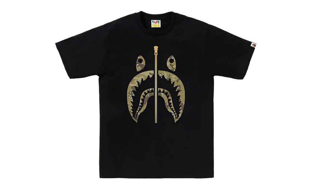 BAPE Bitmap Shark Tee Black 1K80 110 040 BLACK