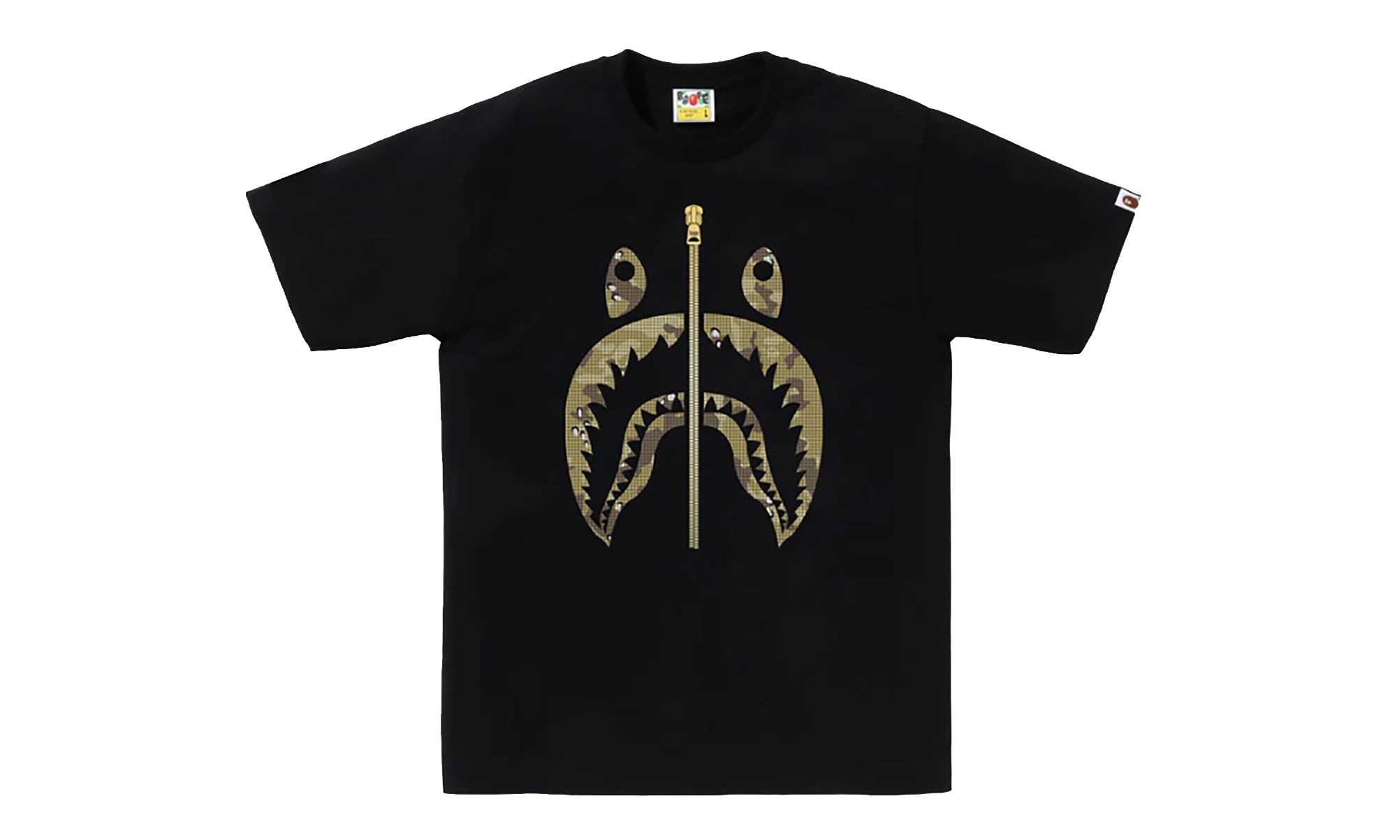 BAPE Bitmap Shark Tee Black 1K80 110 040 BLACK