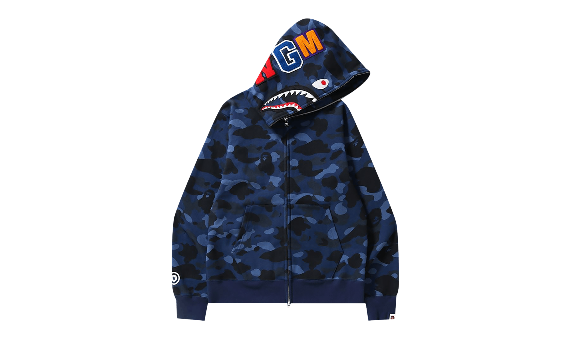 BAPE Color Camo Shark Full Zip Hoodie Navy 1H70 115 008 NAVY