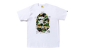 BAPE ABC Camo Japanese Letters T-Shirt White Green 1I80 110 050 WHT GRN