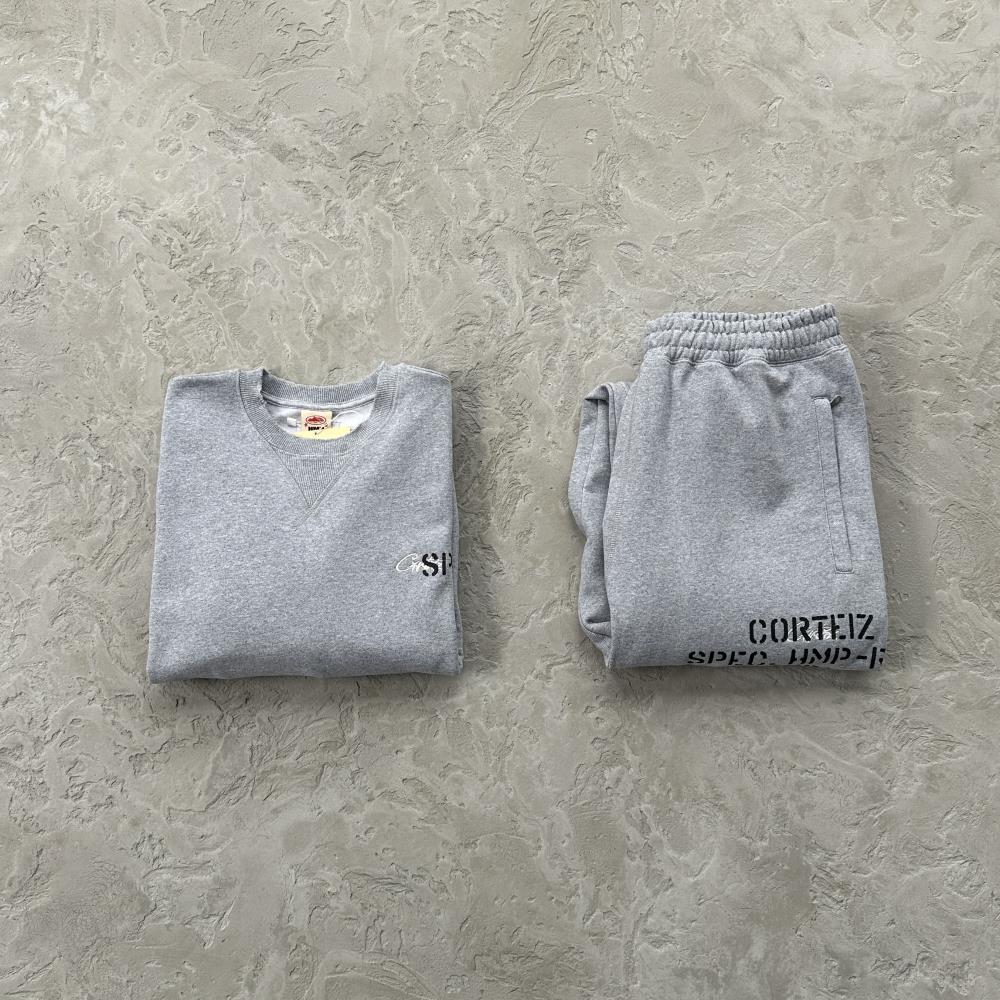 Corteiz Hmp Stencil Crewneck Set - Grey Ironleague