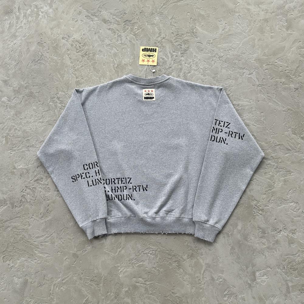 Corteiz Hmp Stencil Crewneck Set - Grey Ironleague