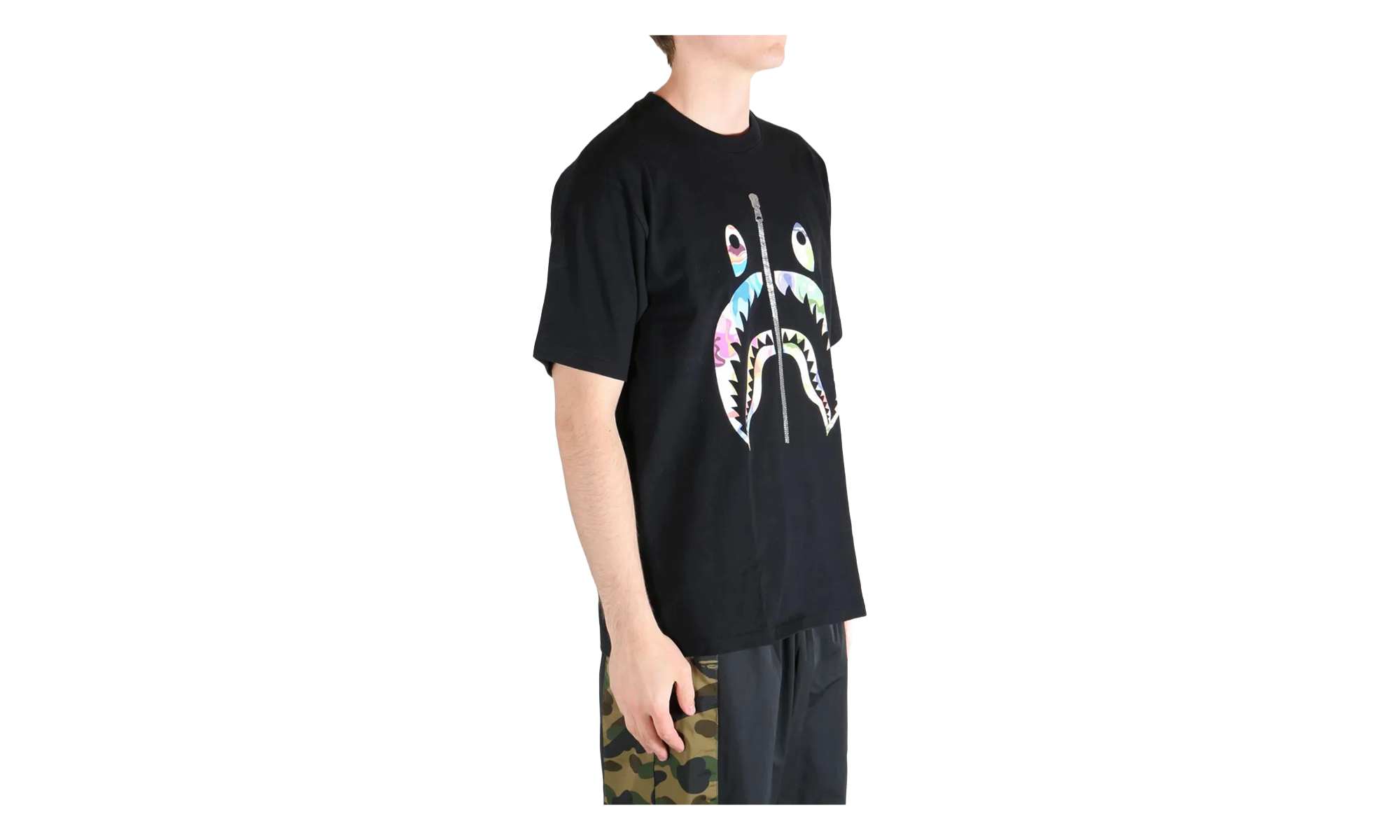 BAPE Art Camo Shark Tee Black 1L80110037 BLK