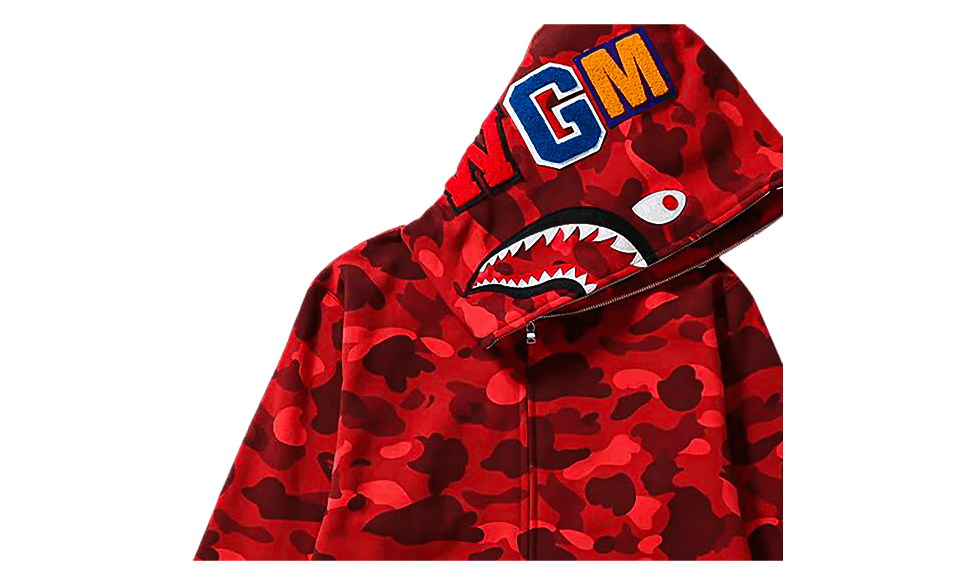 BAPE Color Camo Shark Full Zip Hoodie (FW24) Red 1J70 115 008 RED