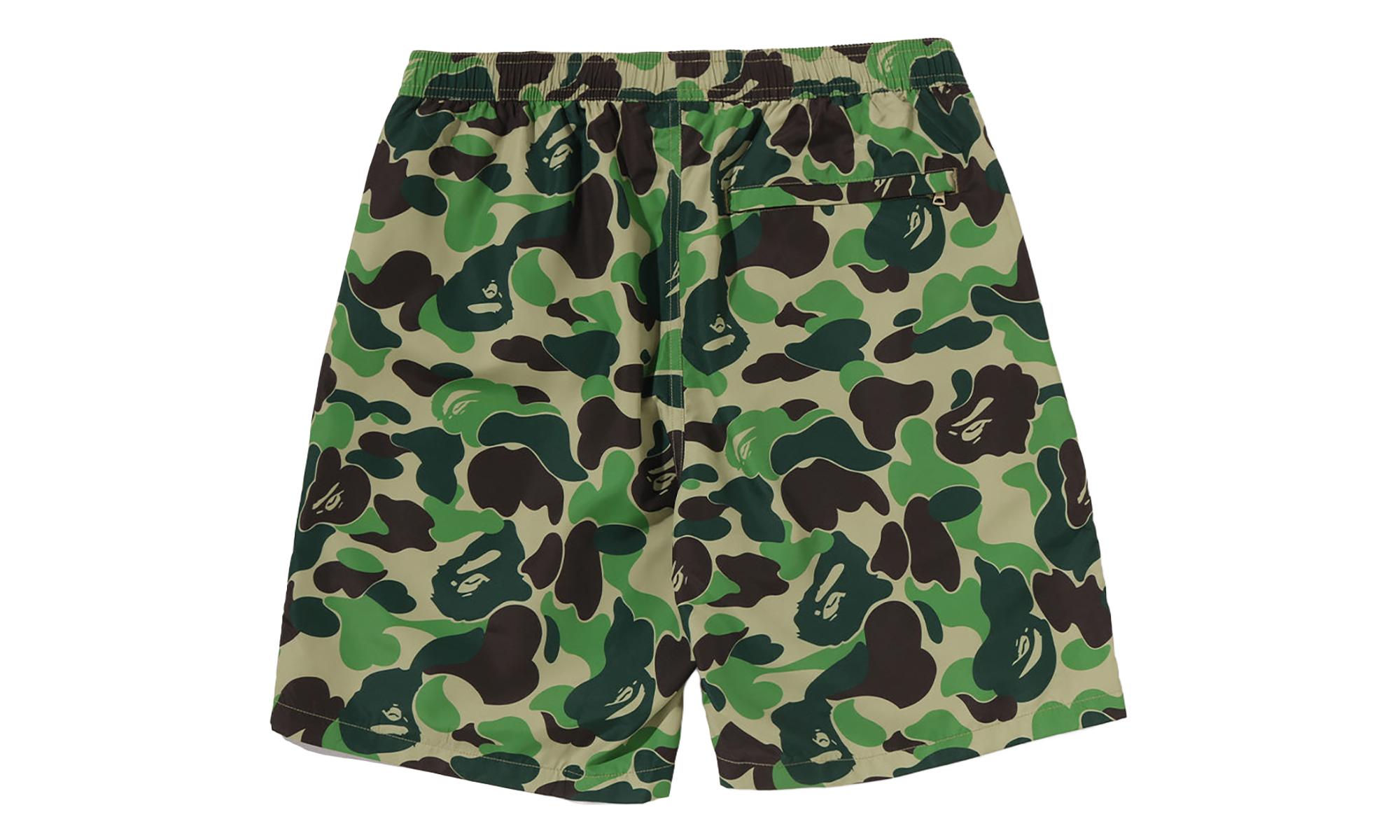 BAPE ABC Camo Ape Head One Point Beach Short Green 0ZXSPM008531Q GRX