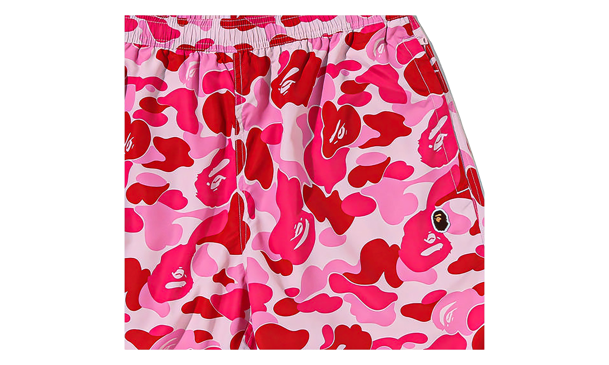 BAPE ABC Camo Ape Head One Point Beach Short Pink 0ZXSPM008531Q PKX