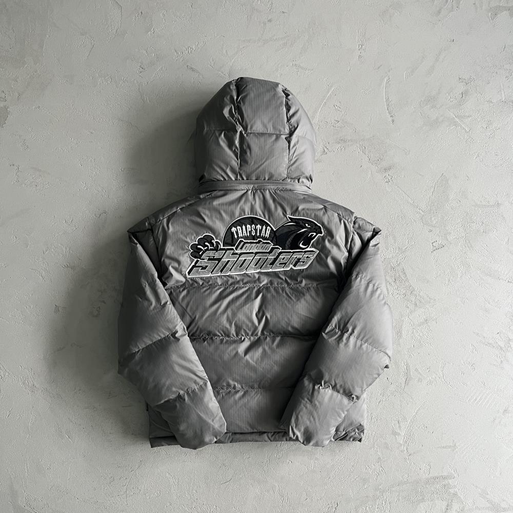 Trapstar Shooters Detachable Hooded Puffer - Grey Ironleague