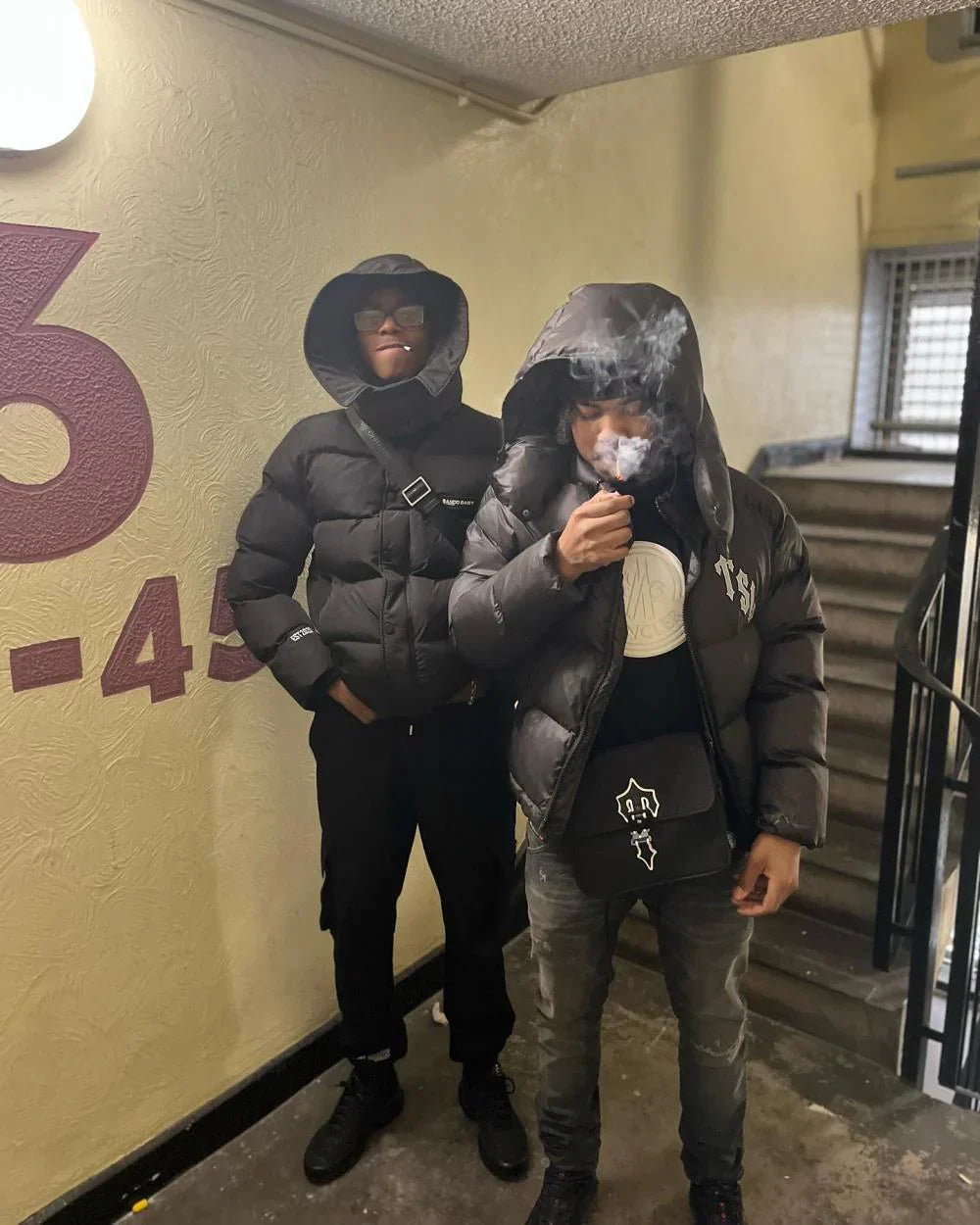 Trapstar Shooters Hooded Puffer -Black/Reflective Ironleague