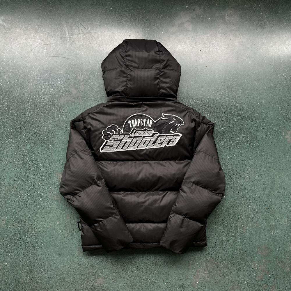 Trapstar Shooters Hooded Puffer -Black/Reflective Ironleague