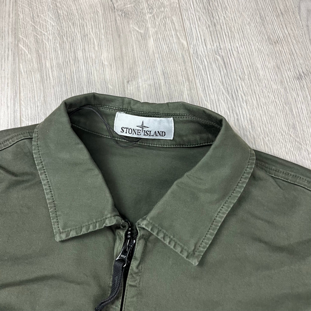 Stone Island Zip Overshirt - Military Ironleague