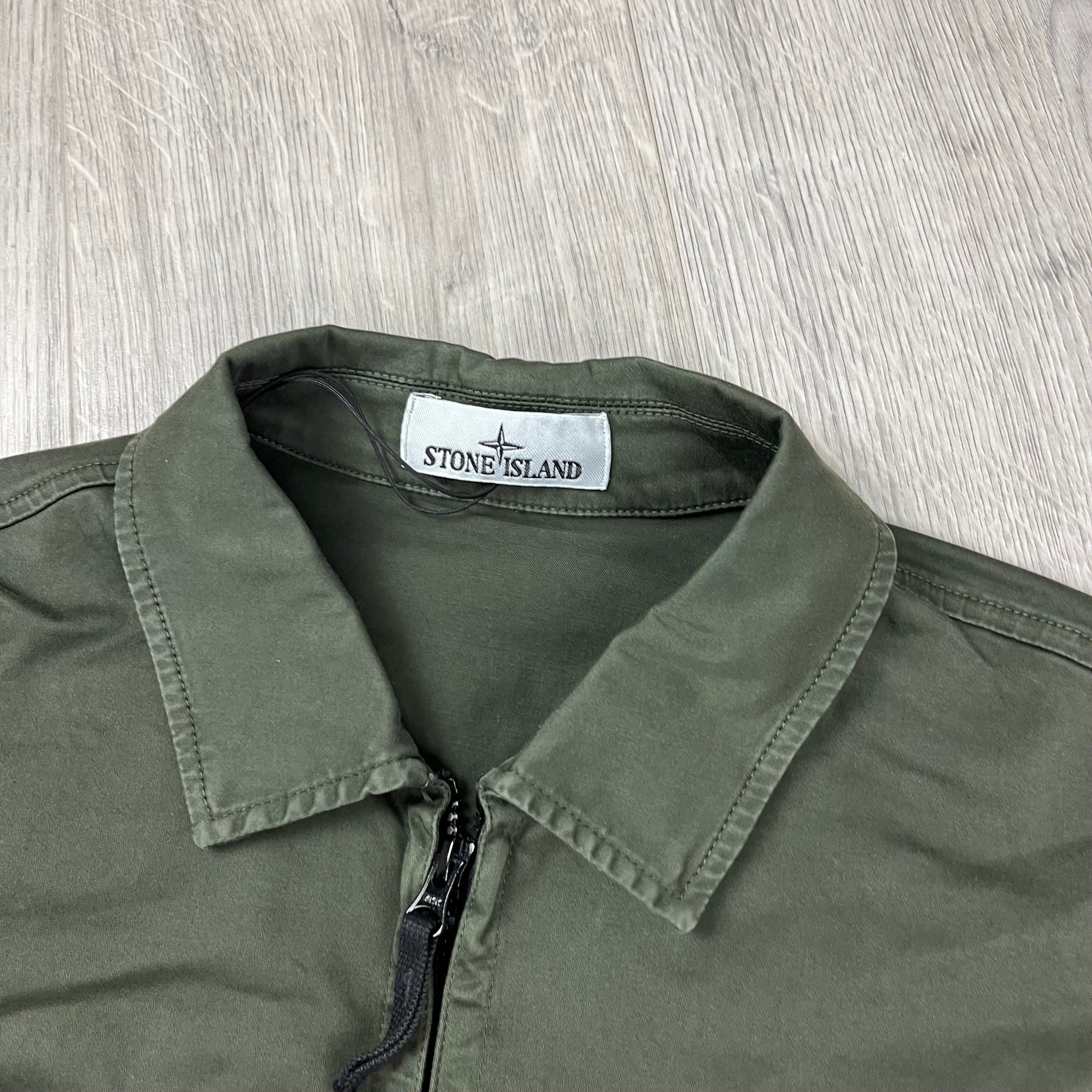 Stone Island Zip Overshirt - Military Ironleague