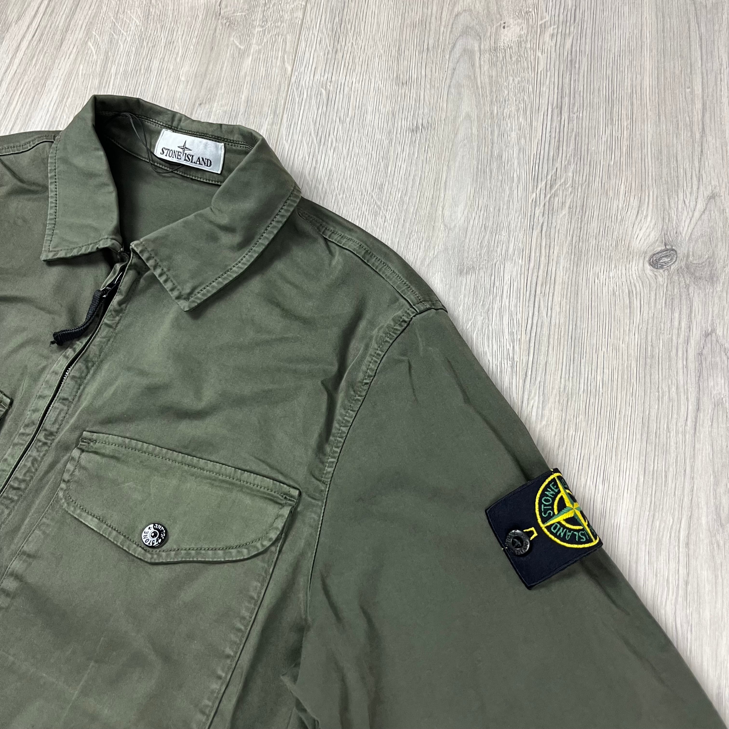 Stone Island Zip Overshirt - Military Ironleague