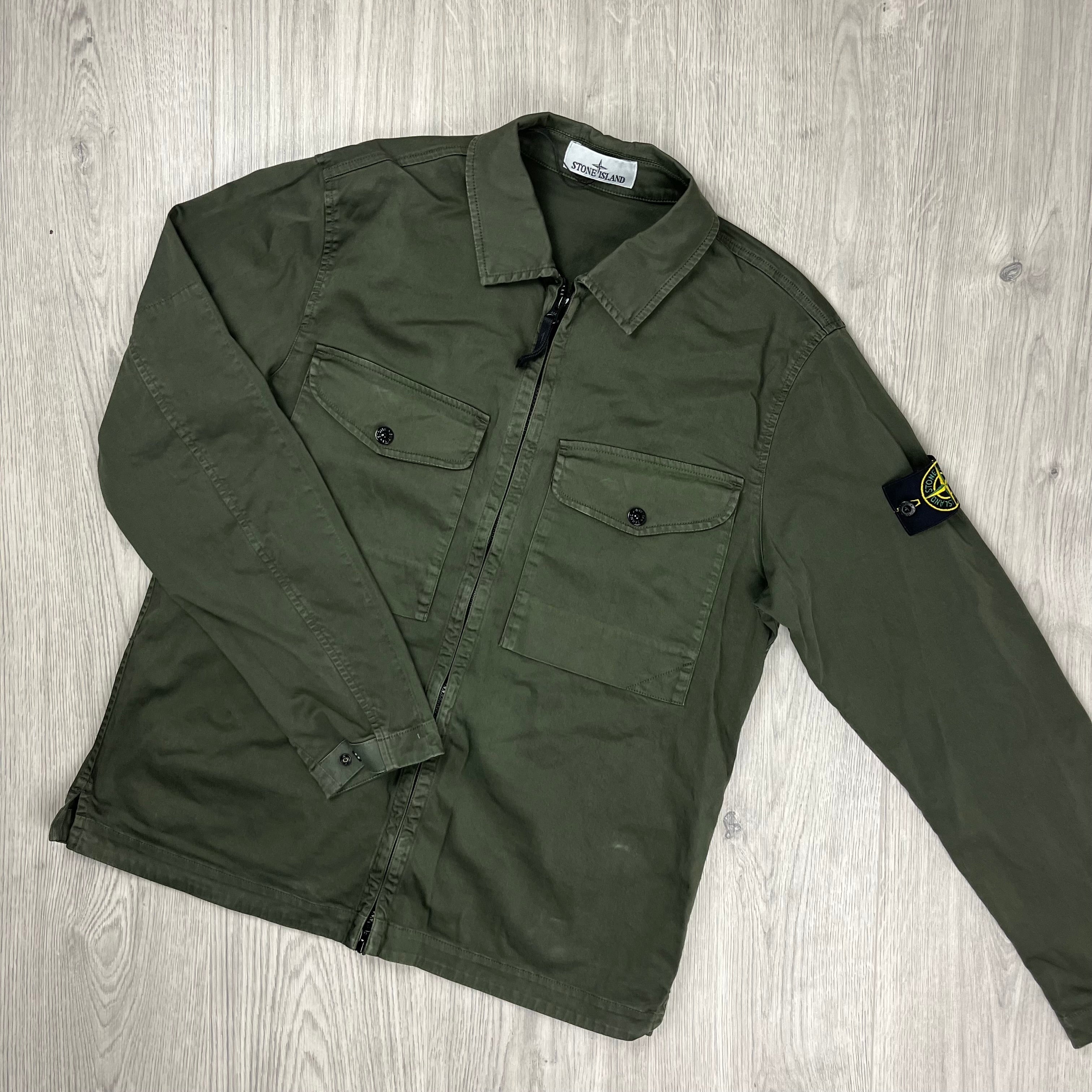 Stone Island Zip Overshirt - Military Ironleague