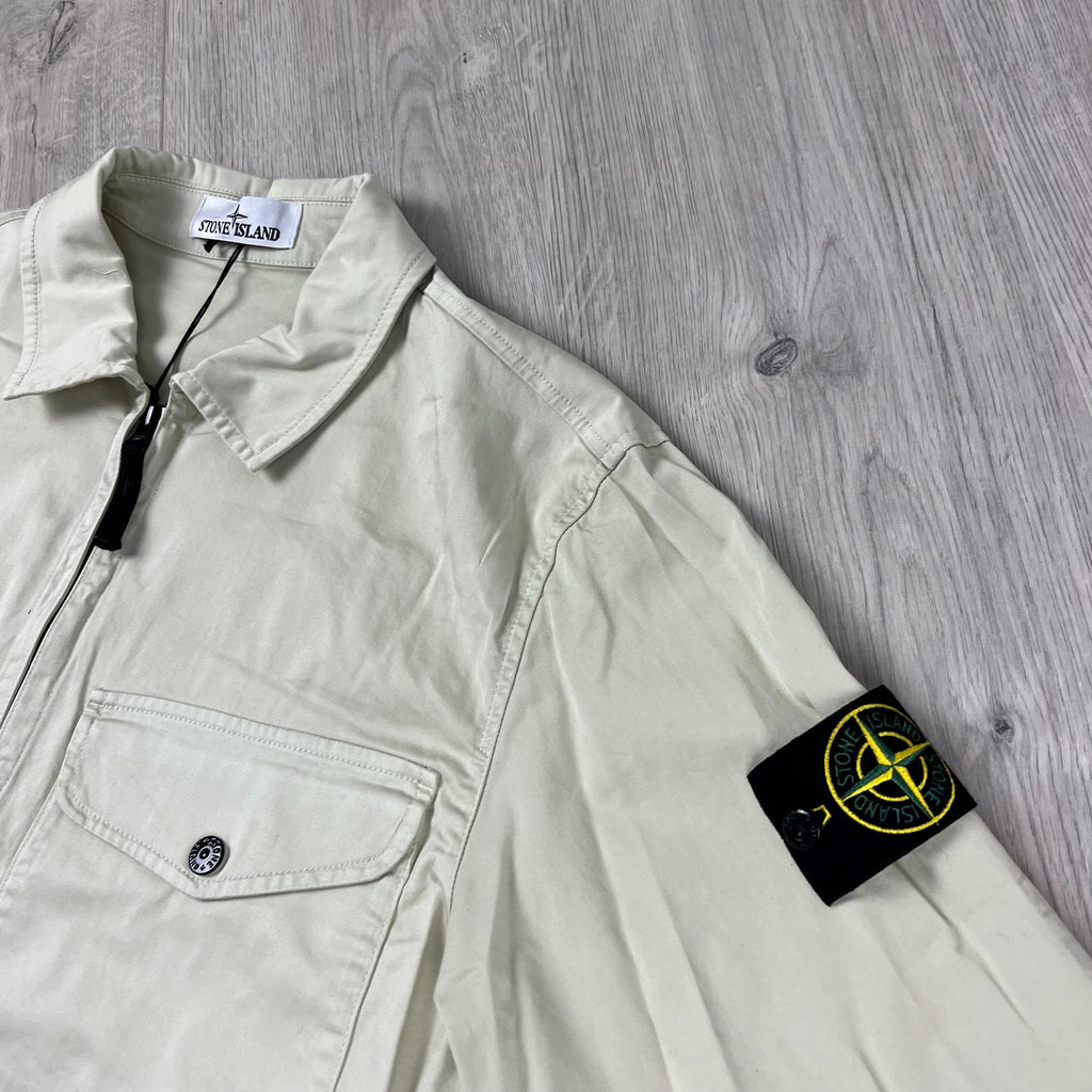 Stone Island Zip Overshirt - Sand Ironleague