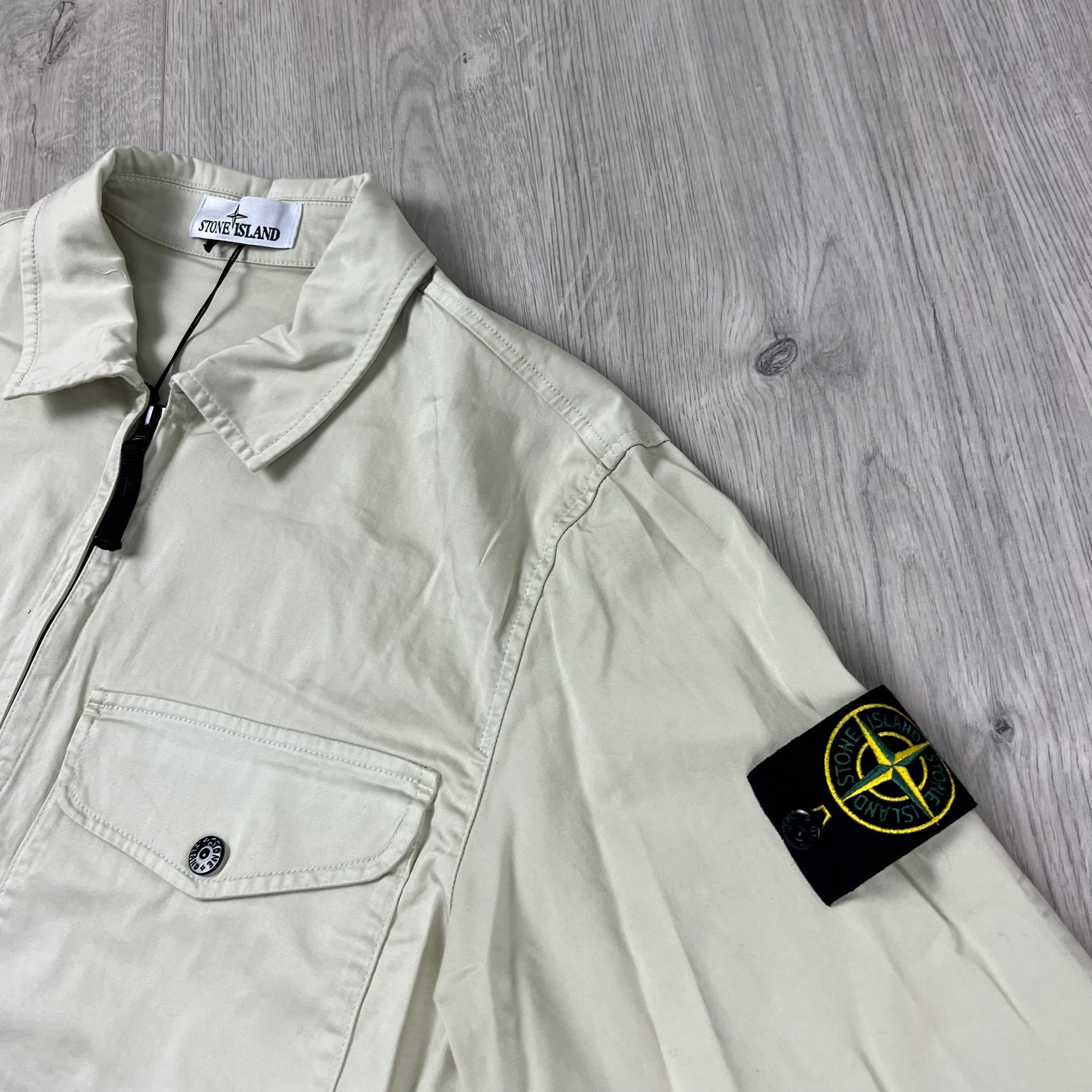 Stone Island Zip Overshirt - Sand Ironleague