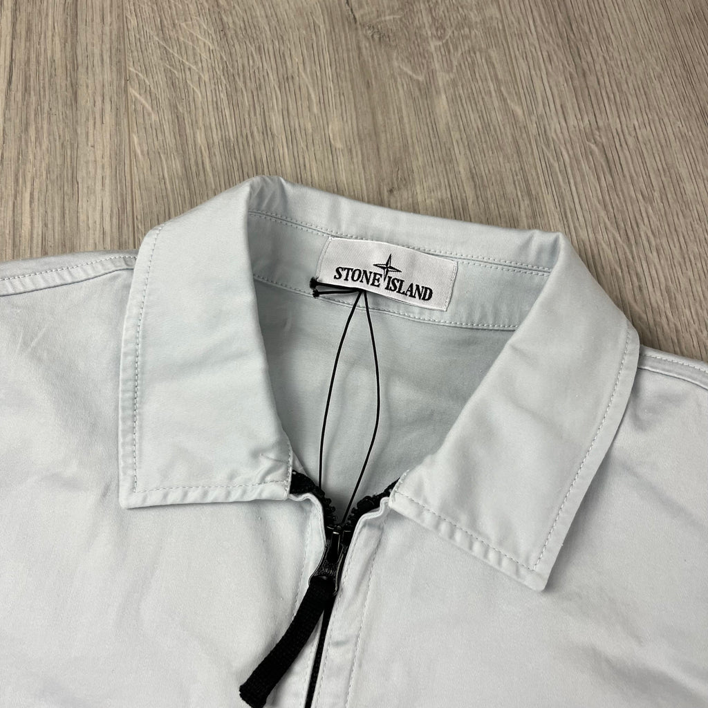 Stone Island Zip Overshirt - Sky Blue Ironleague