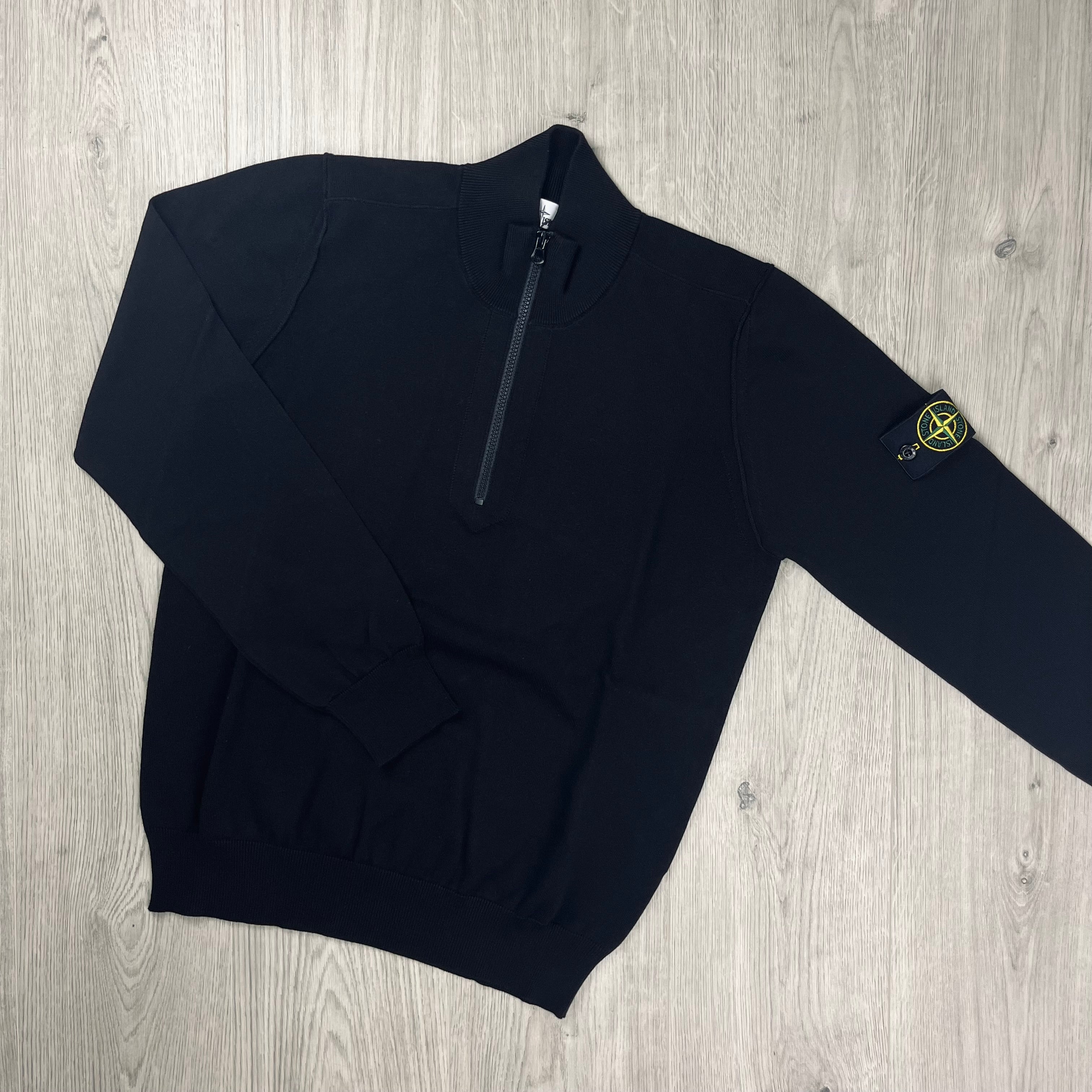 Stone Island Knit Half Zip Fleece - Black Ironleague