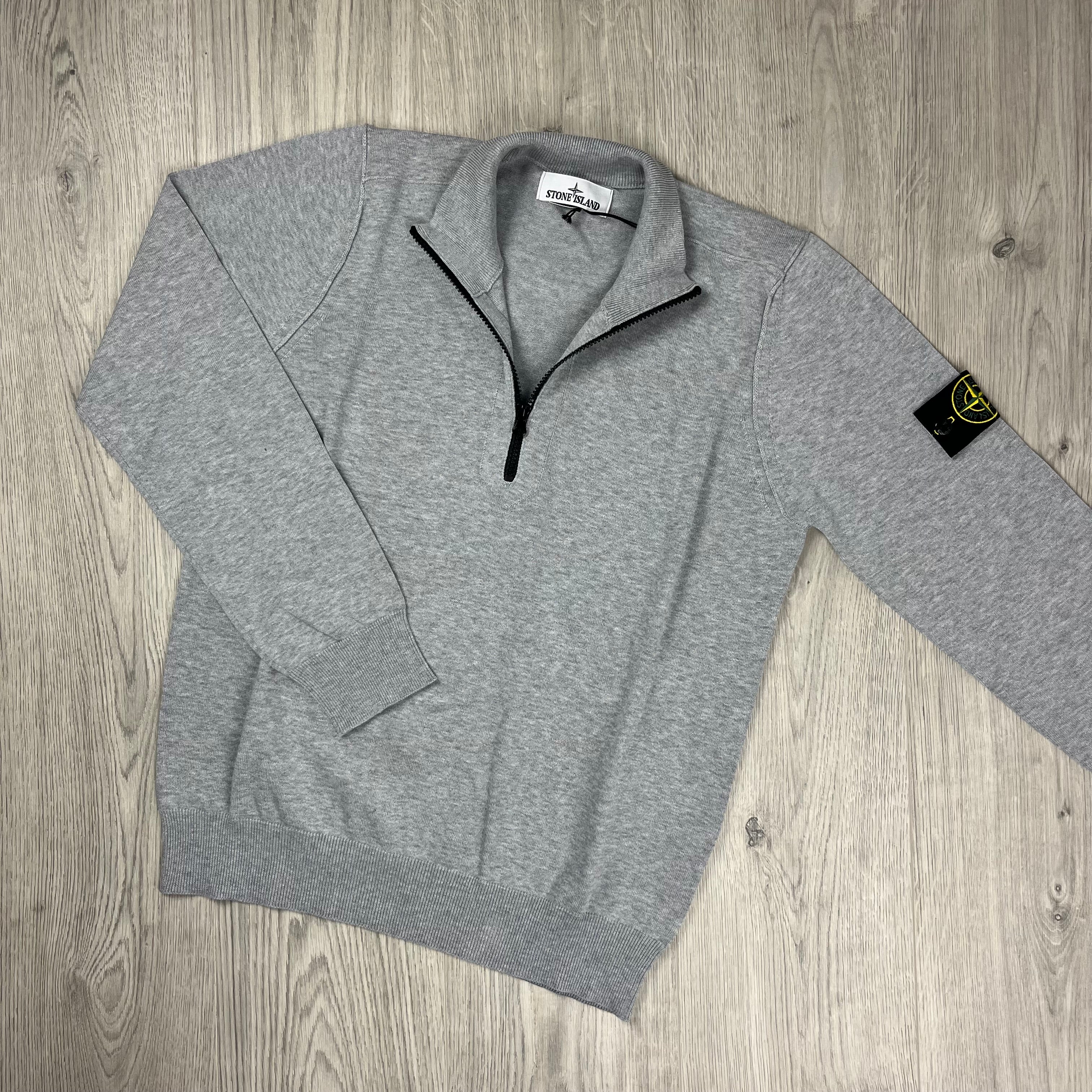 Stone Island Knit Half Zip Fleece - Grey Ironleague