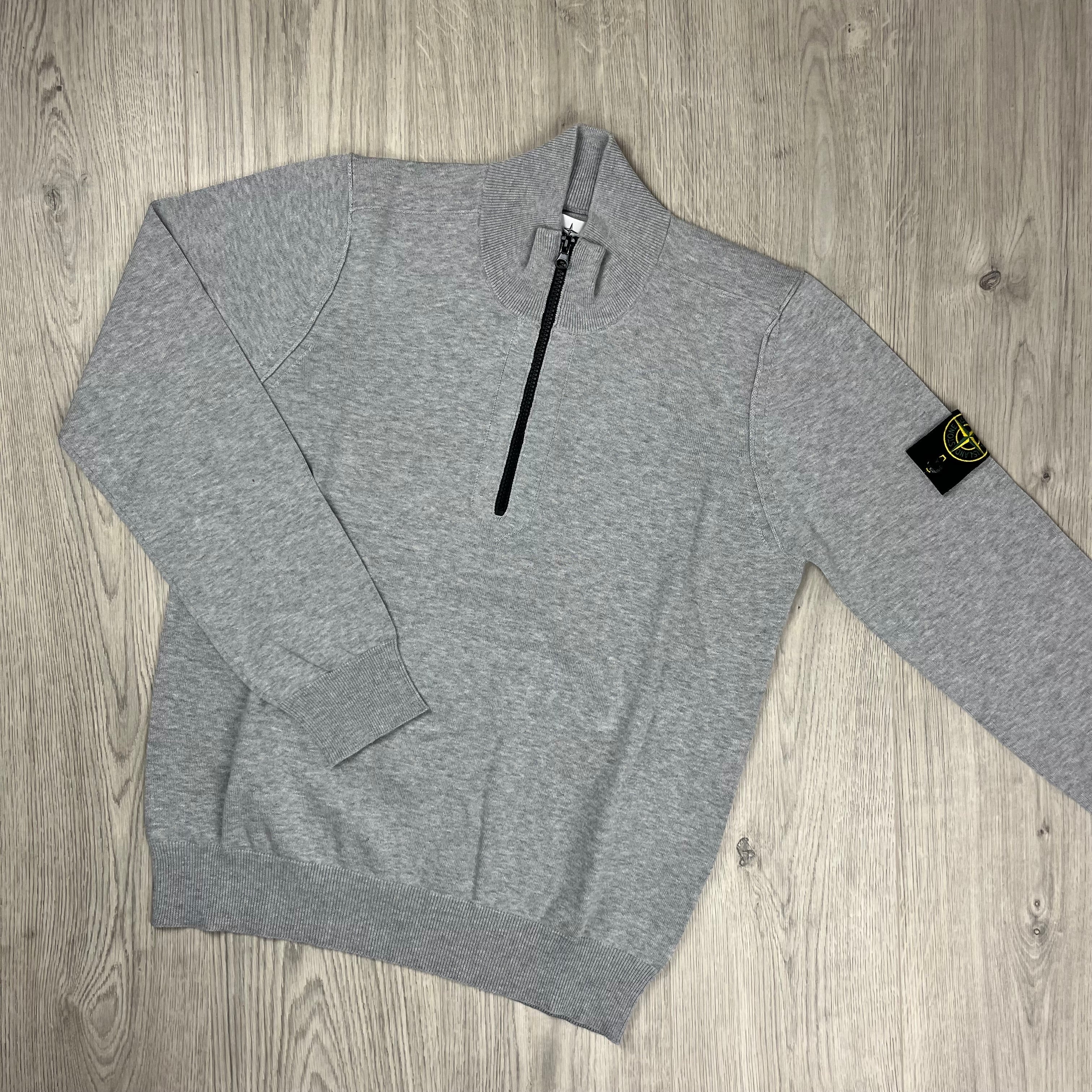 Stone Island Knit Half Zip Fleece - Grey Ironleague
