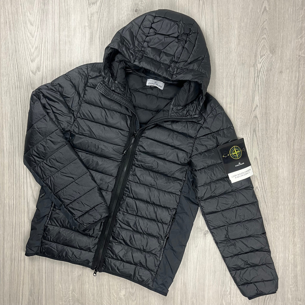 Stone Island Woven Down Jacket - Black Ironleague