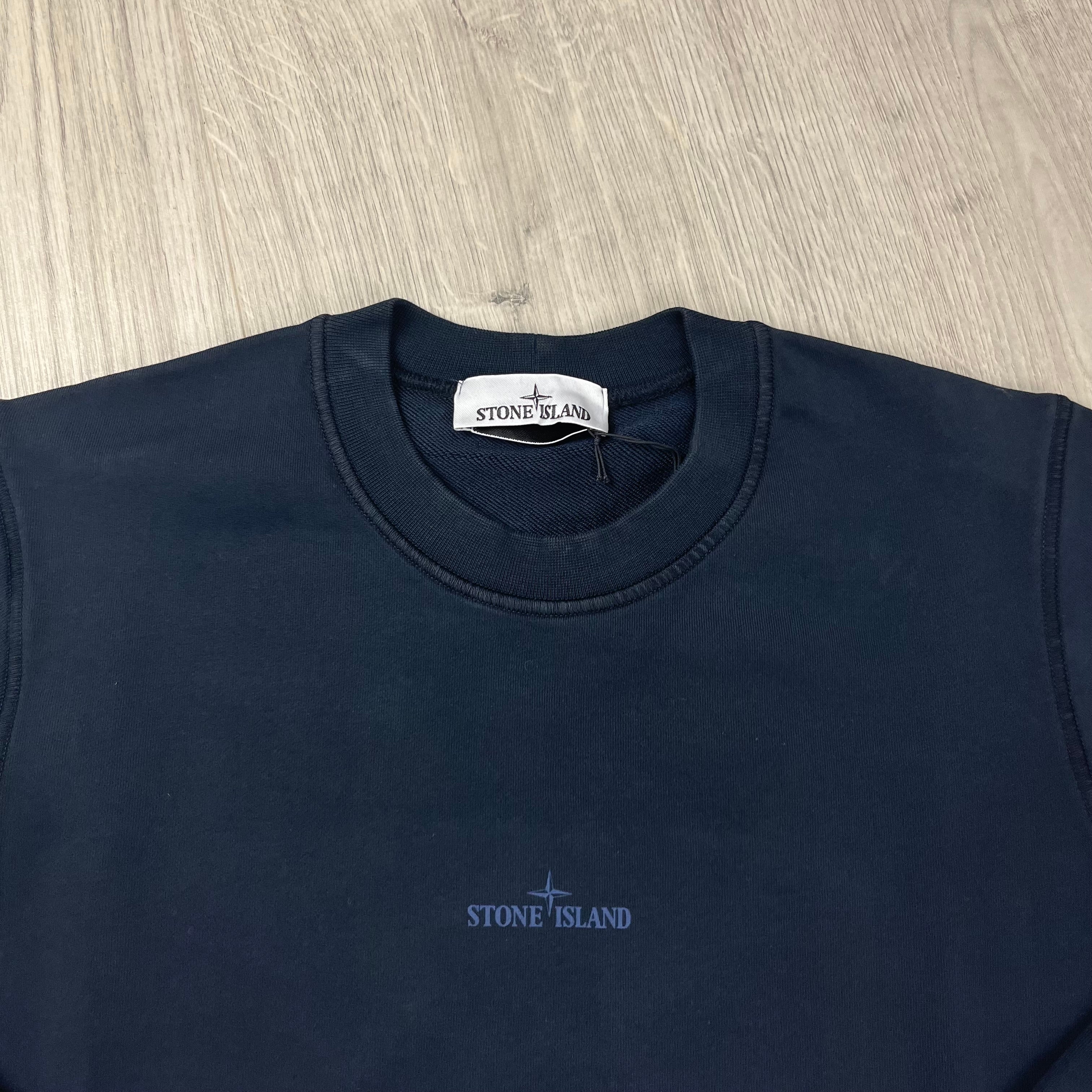Stone Island Reflective Sweatshirt - Navy Ironleague