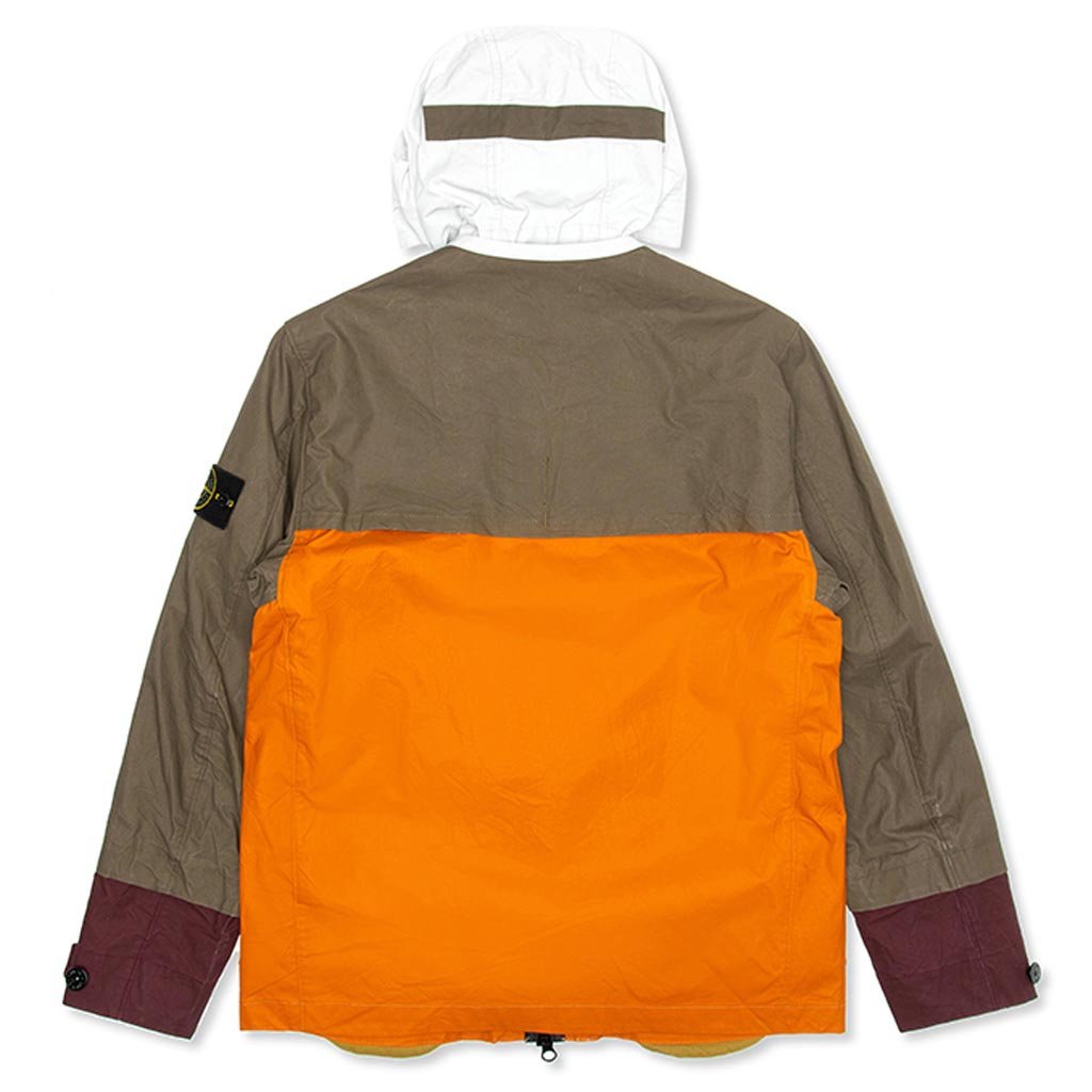 Stone Island Tela Placcatta Bicolore Hooded Field Jacket - Orange