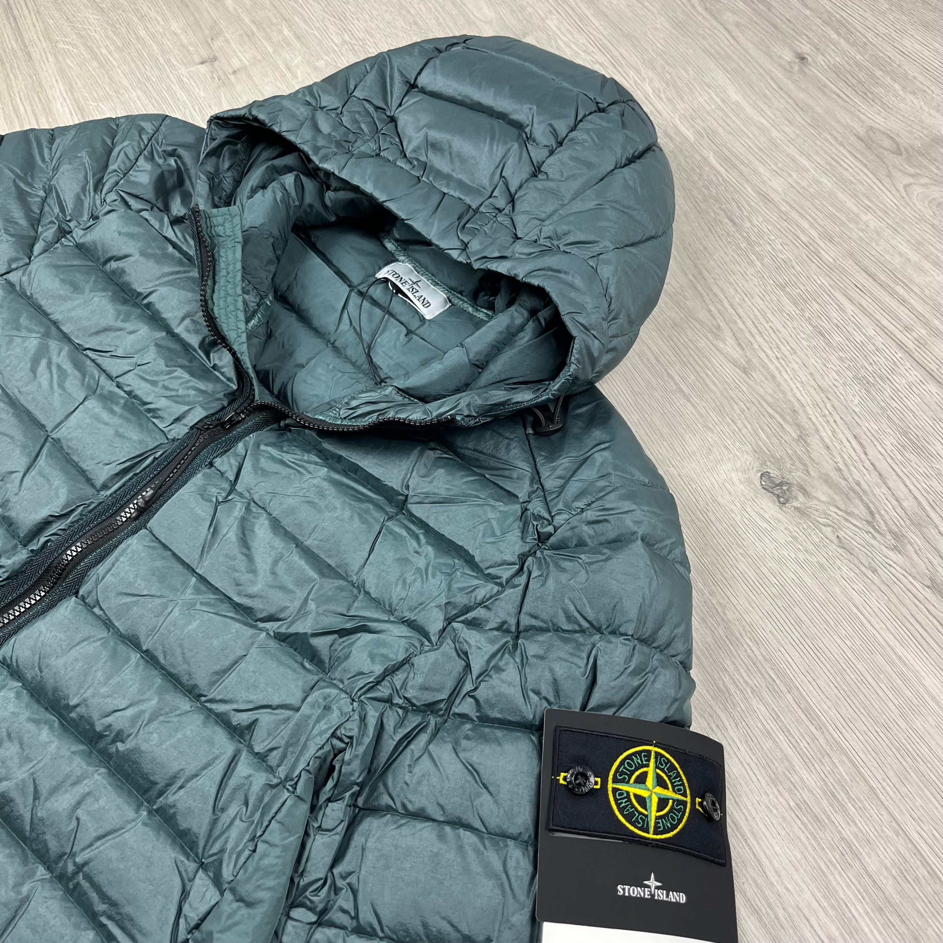 Stone Island Woven Down Jacket - Green Ironleague