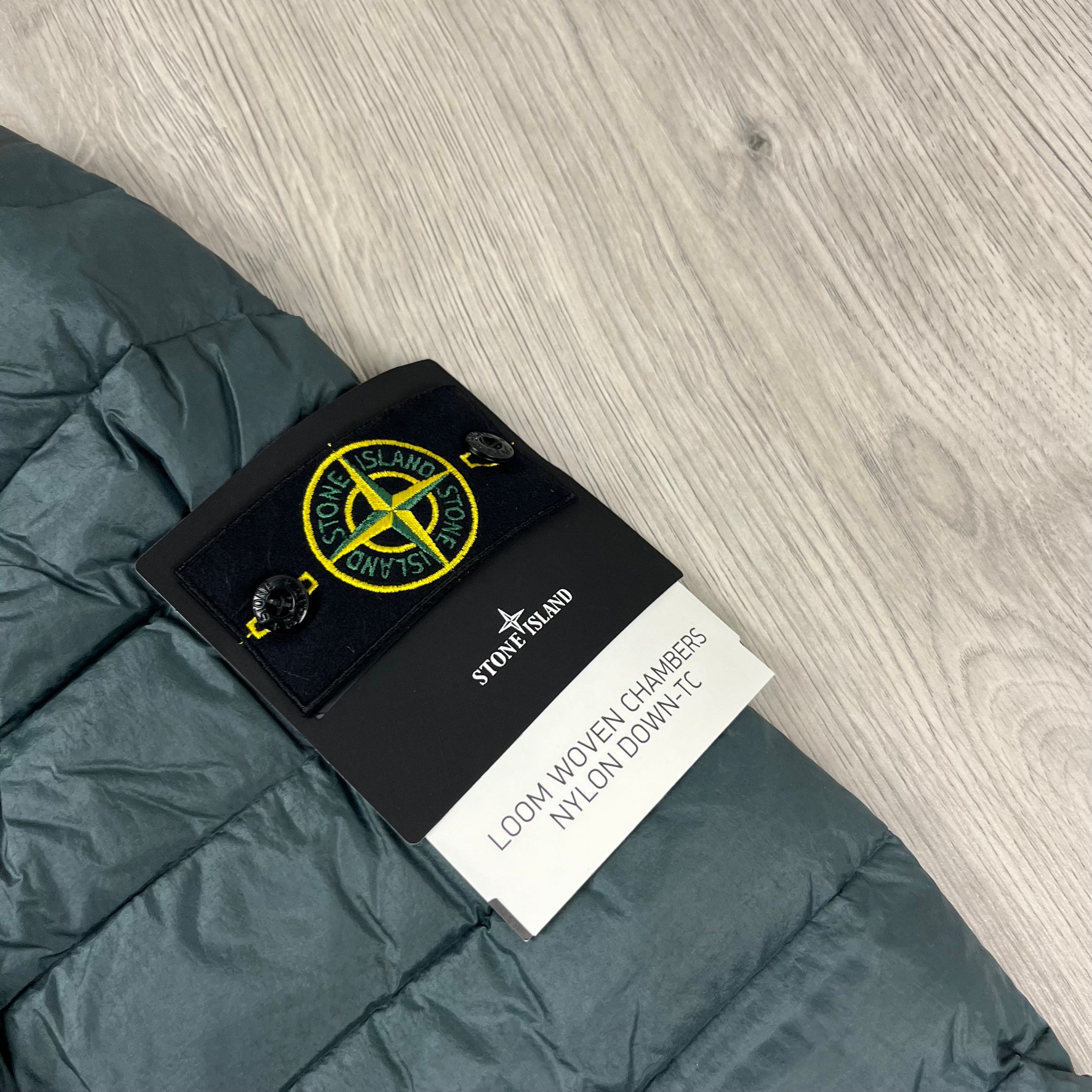 Stone Island Woven Down Jacket - Green Ironleague