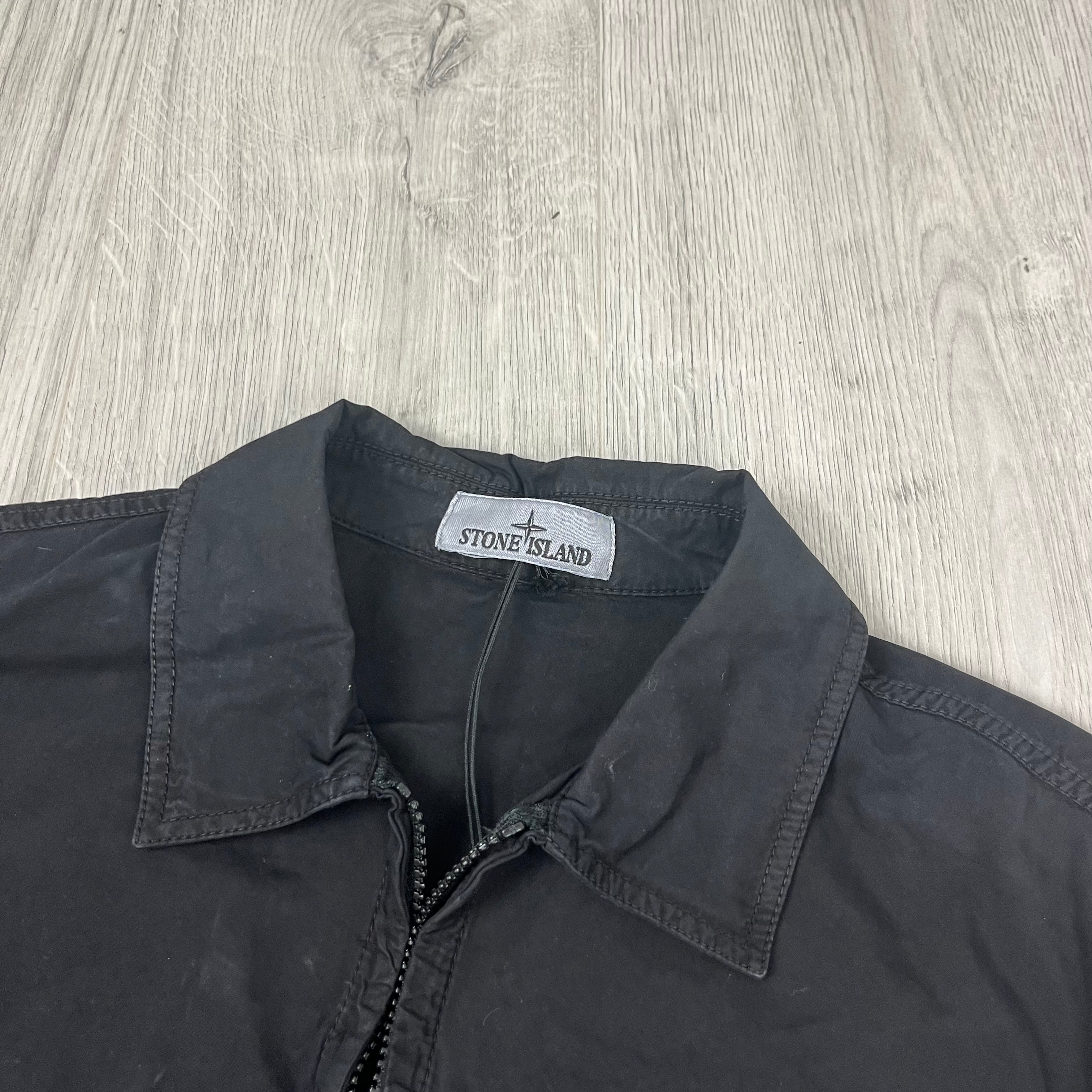 Stone Island Zip Overshirt - Black Ironleague