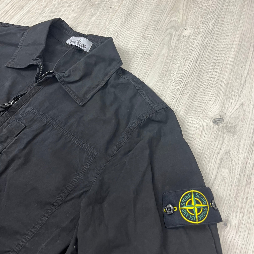 Stone Island Zip Overshirt - Black Ironleague