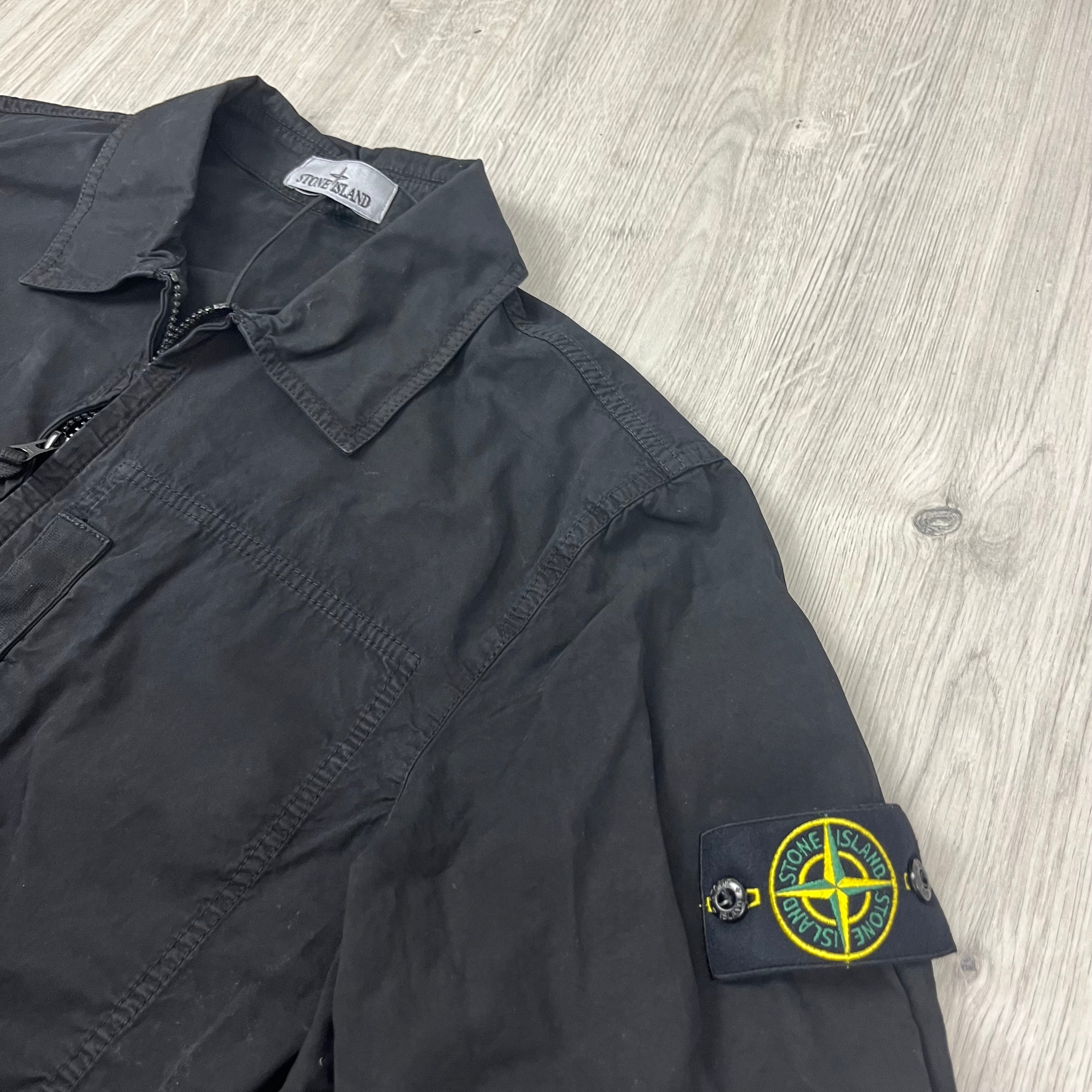 Stone Island Zip Overshirt - Black Ironleague