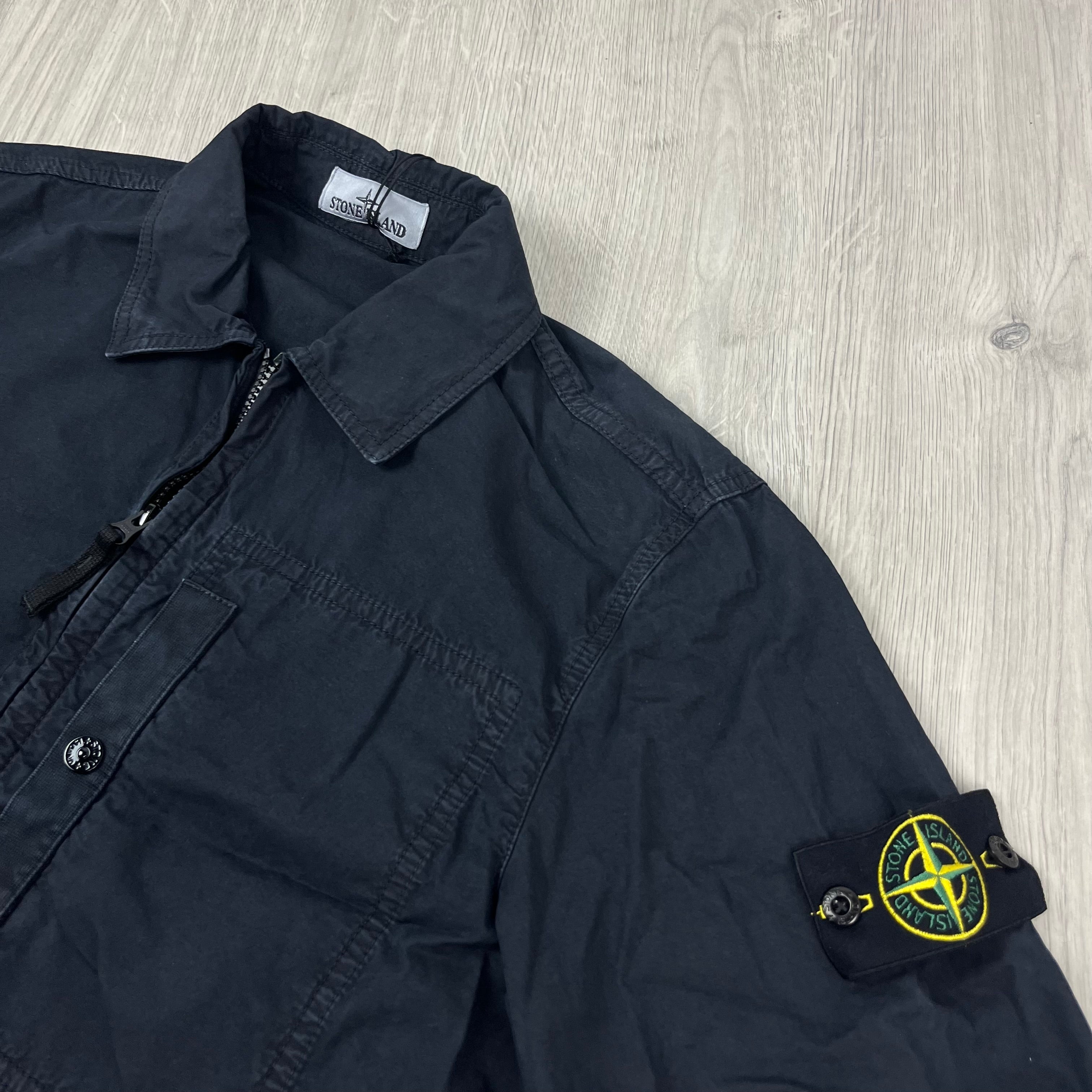 Stone Island Zip Overshirt - Navy Ironleague