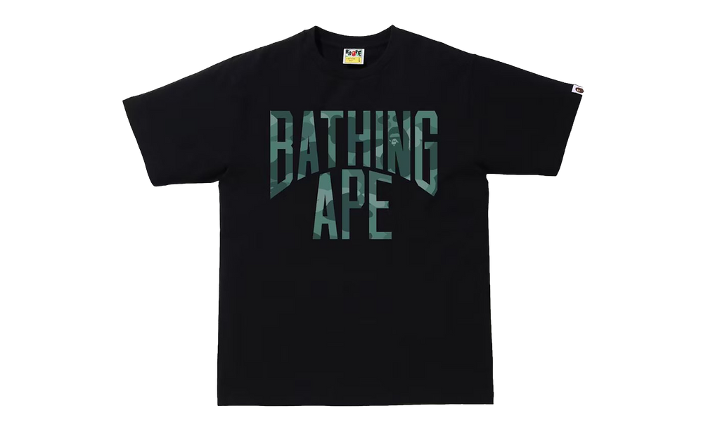 BAPE Layered Line Camo NYC Logo Tee Black / Green 1J80 110 030 BLACK GREEN