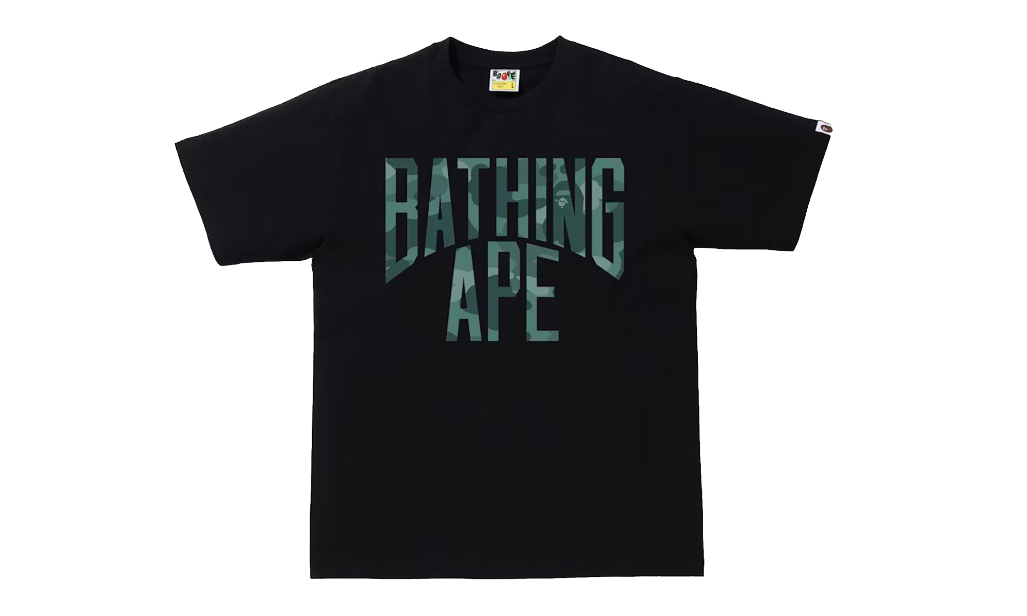 BAPE Layered Line Camo NYC Logo Tee Black / Green 1J80 110 030 BLACK GREEN