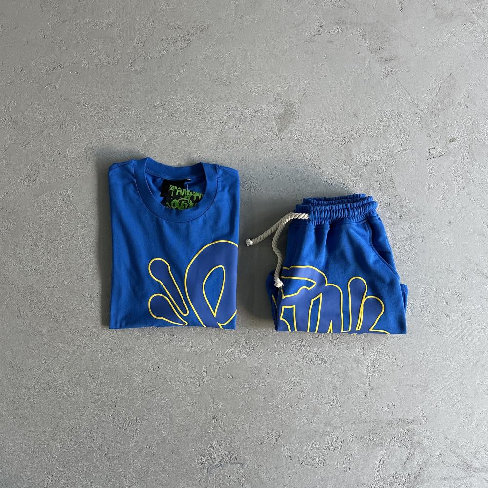 Syna T-Shirt & Short Set - Blue/Yellow Ironleague
