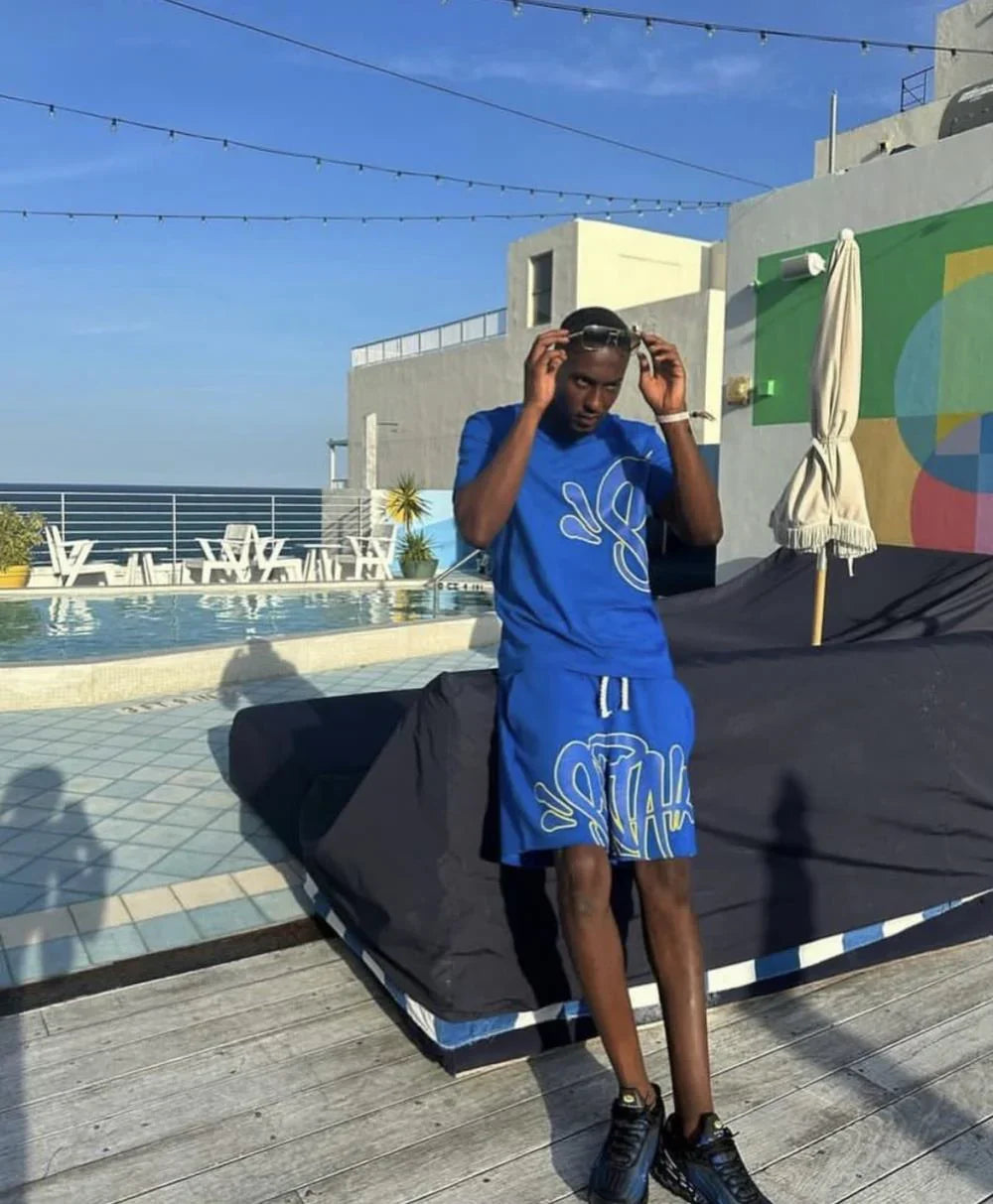 Syna T-Shirt & Short Set - Blue/Yellow Ironleague