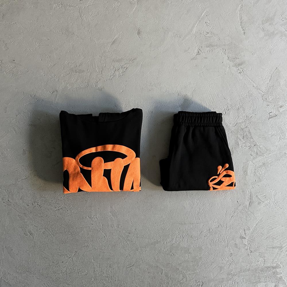Syna Hoodie & Short Set -  Black/Orange Ironleague
