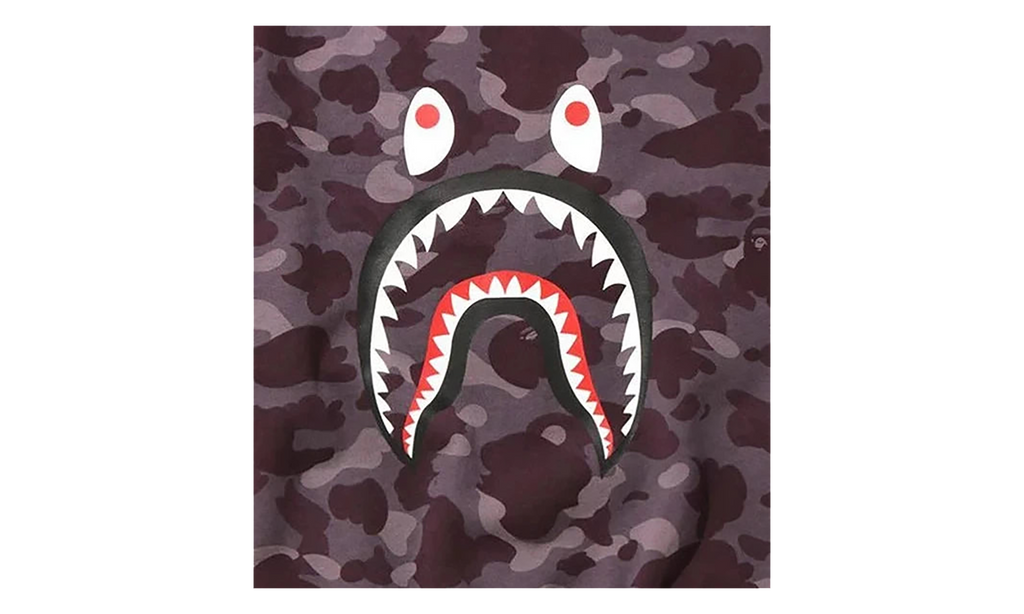 BAPE Color Camo Shark Relaxed Fit Crewneck Sweatshirt Burgundy 1H30 113 014 BURGUNDY