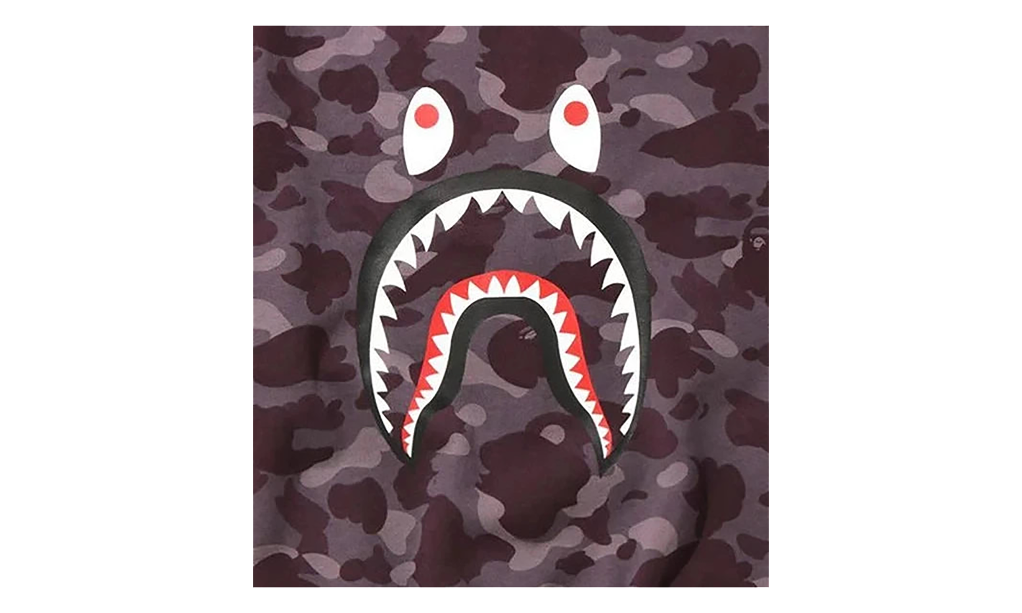 BAPE Color Camo Shark Relaxed Fit Crewneck Sweatshirt Burgundy 1H30 113 014 BURGUNDY