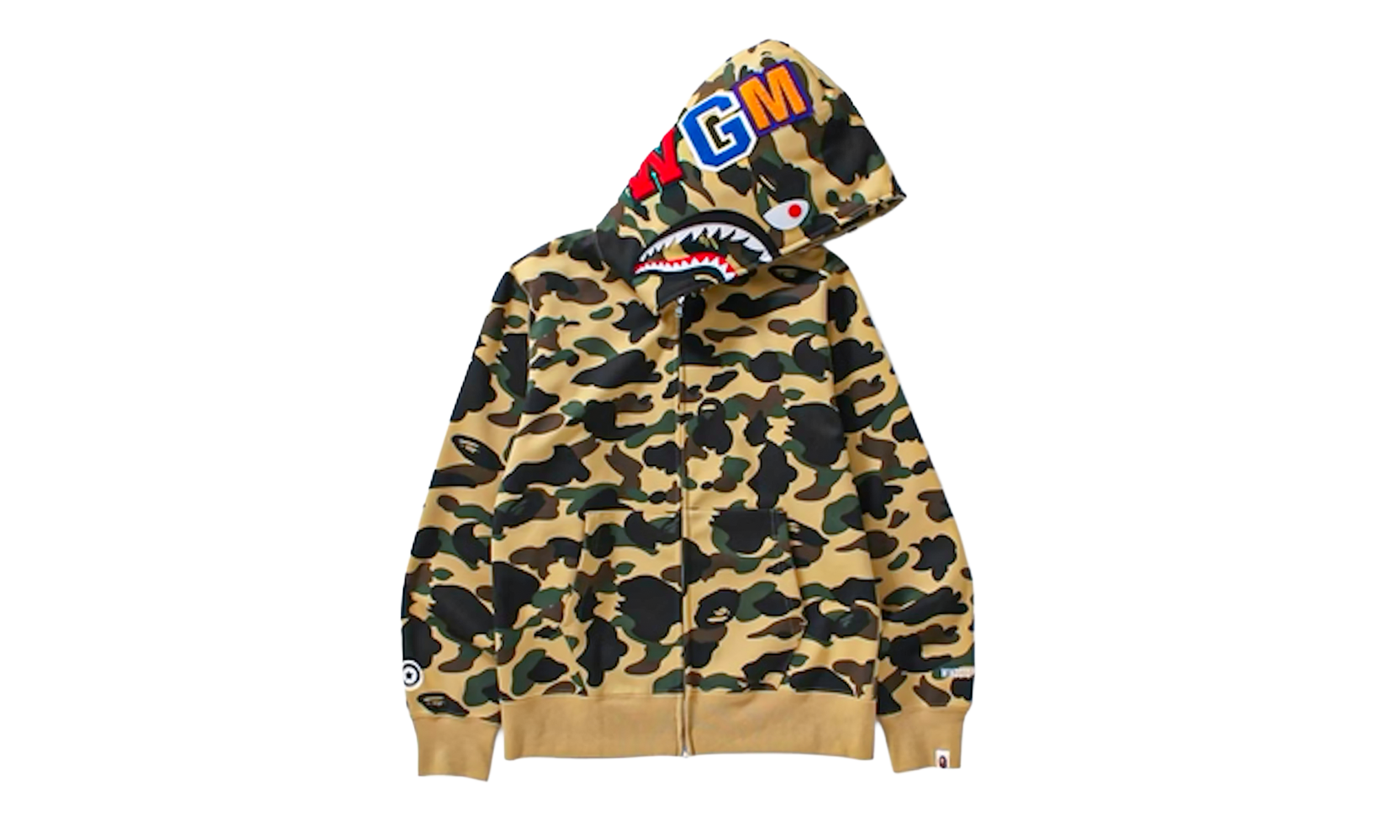BAPE 1st Camo Windstopper Shark Full Zip Hoodie Yellow B1CSFZHSY