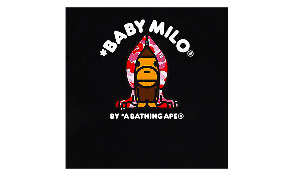 BAPE ABC Camo Milo Hoodie SS Tee Black/Pink Camo 0ZXTEMX00510Q BKT
