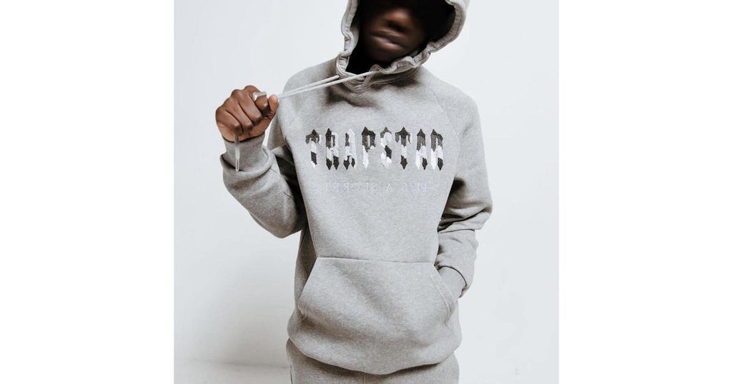 Trapstar Chenille Decoded Camo Logo Tracksuit - Grey/Black Ironleague