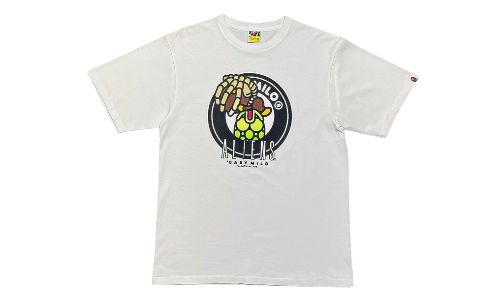 BAPE Aliens Milo Face Hugger Short Sleeve T-Shirt White 2D23110901