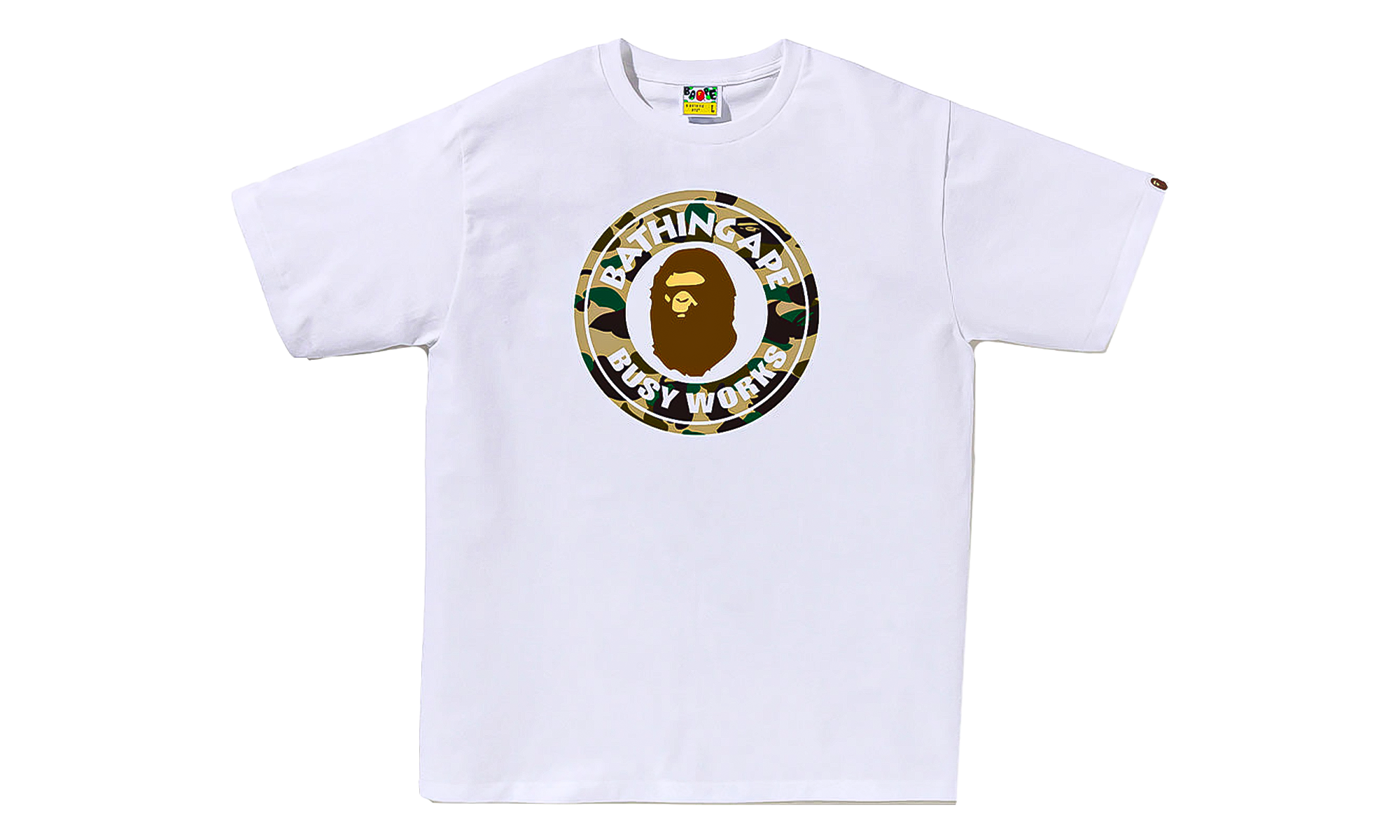 BAPE 1st Camo Busy Works Tee White / Camo 0ZXTEM014101Q WHR