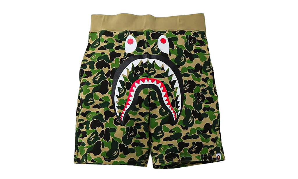 BAPE ABC Camo Shark Sweatshorts Green Camo Z86JZXBA
