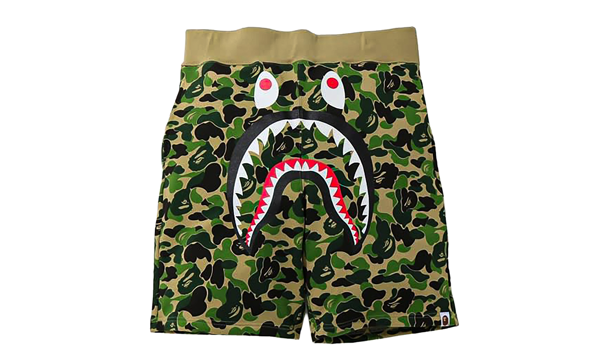 BAPE ABC Camo Shark Sweatshorts Green Camo Z86JZXBA