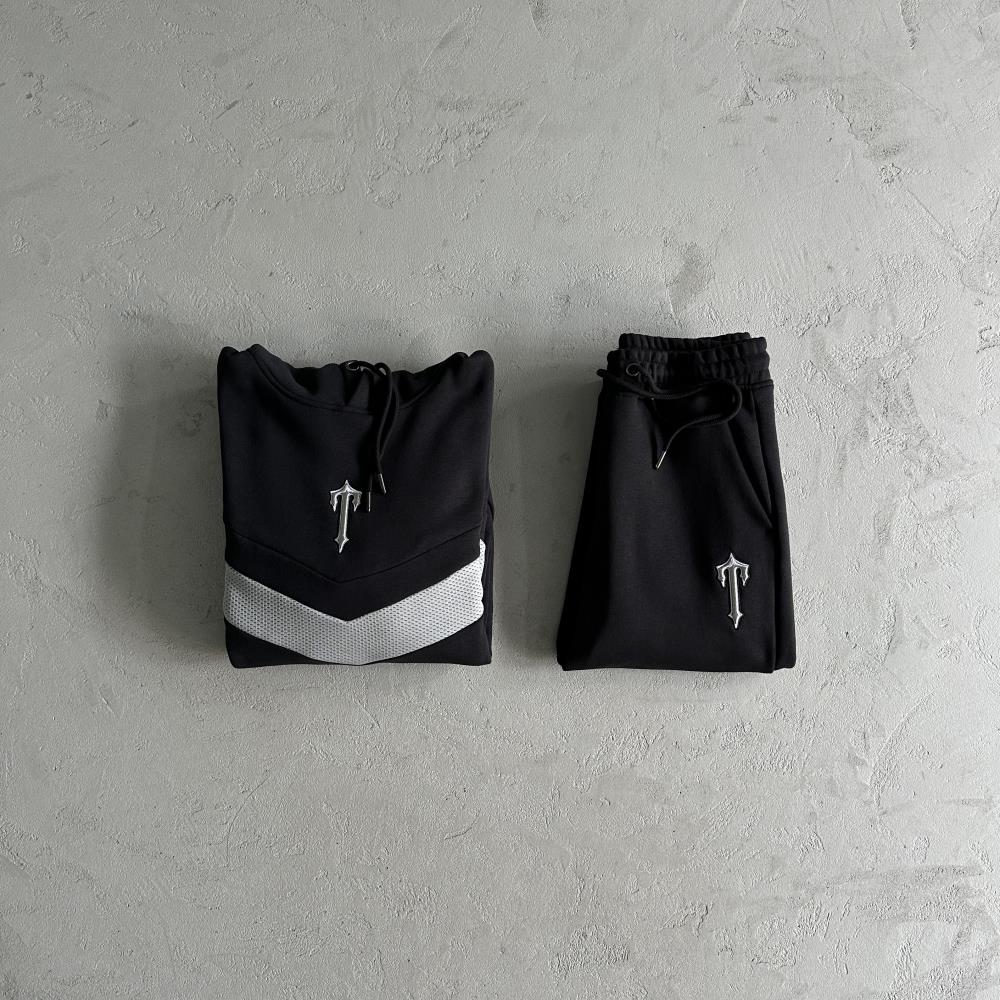 Trapstar V Stripe Tracksuit - Black/Grey Ironleague