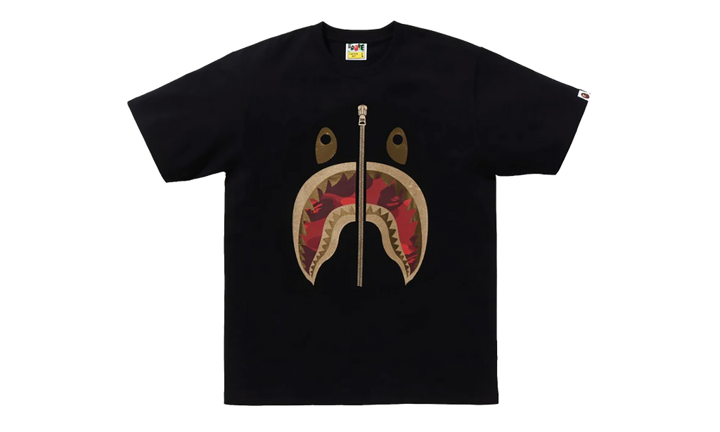 BAPE Color Camo Shark tee Black / Red 1K30 310 066 BKXRD