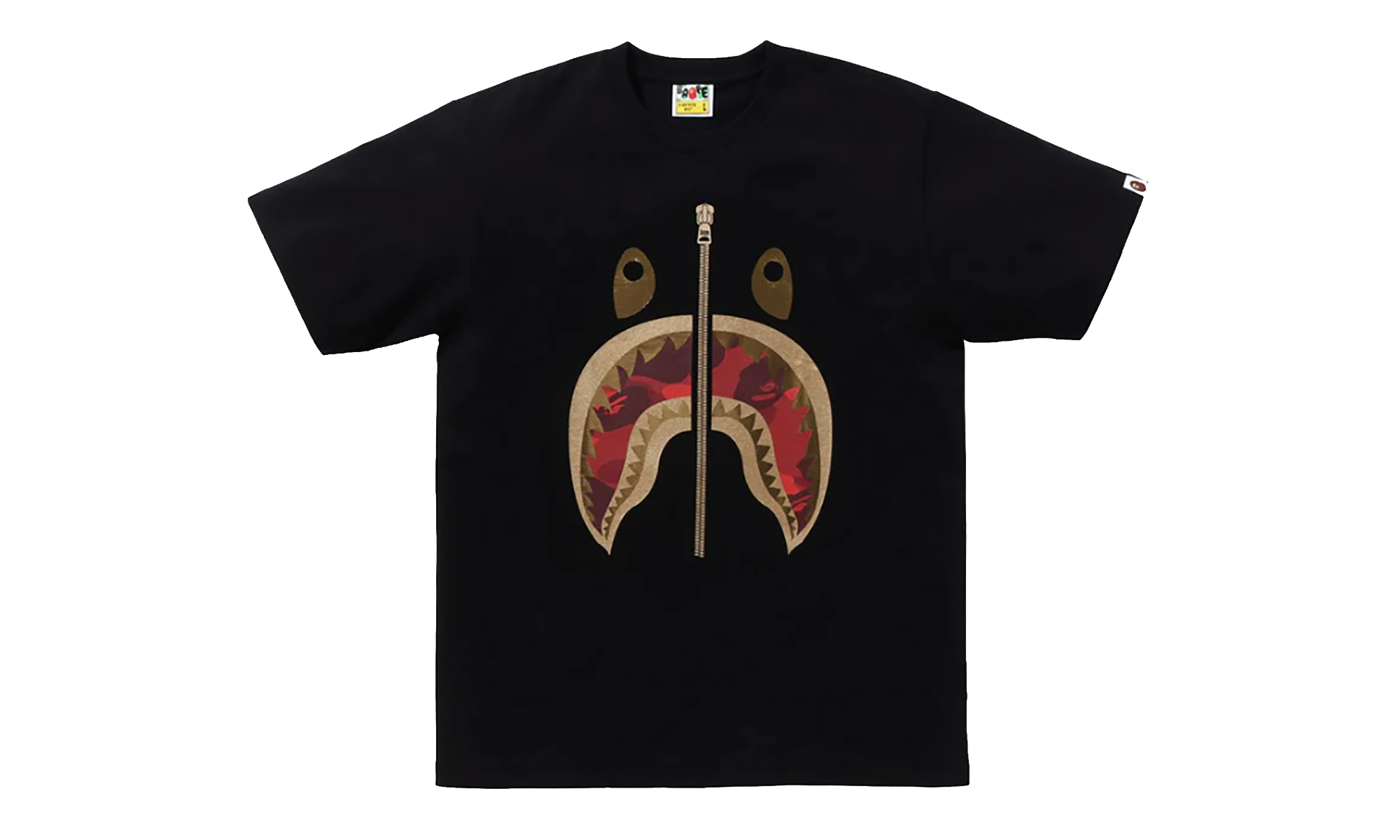 BAPE Color Camo Shark tee Black / Red 1K30 310 066 BKXRD