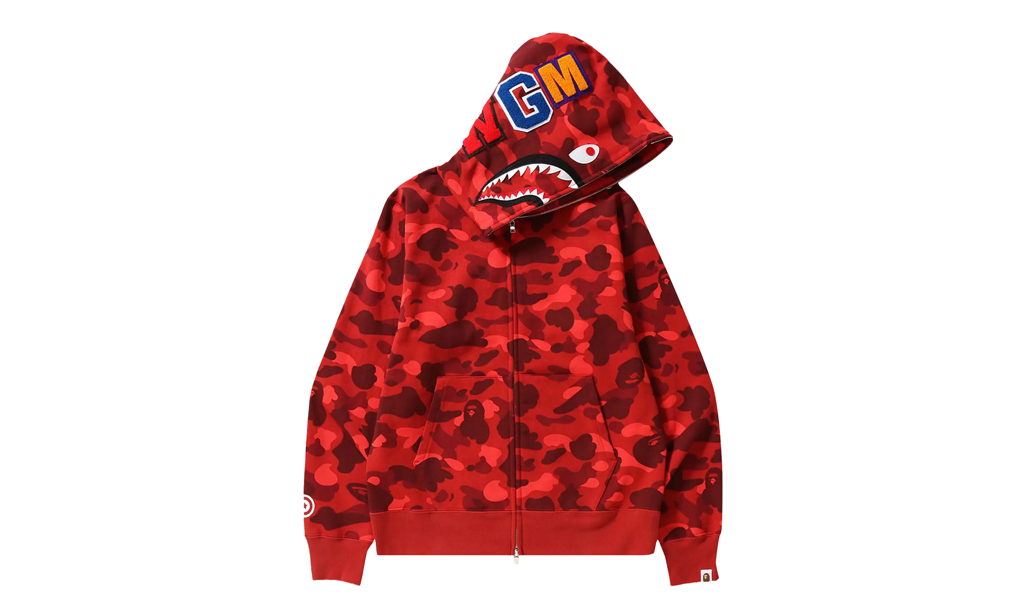 BAPE Color Camo Shark Full Zip Hoodie Red 1H70 115 008 RED
